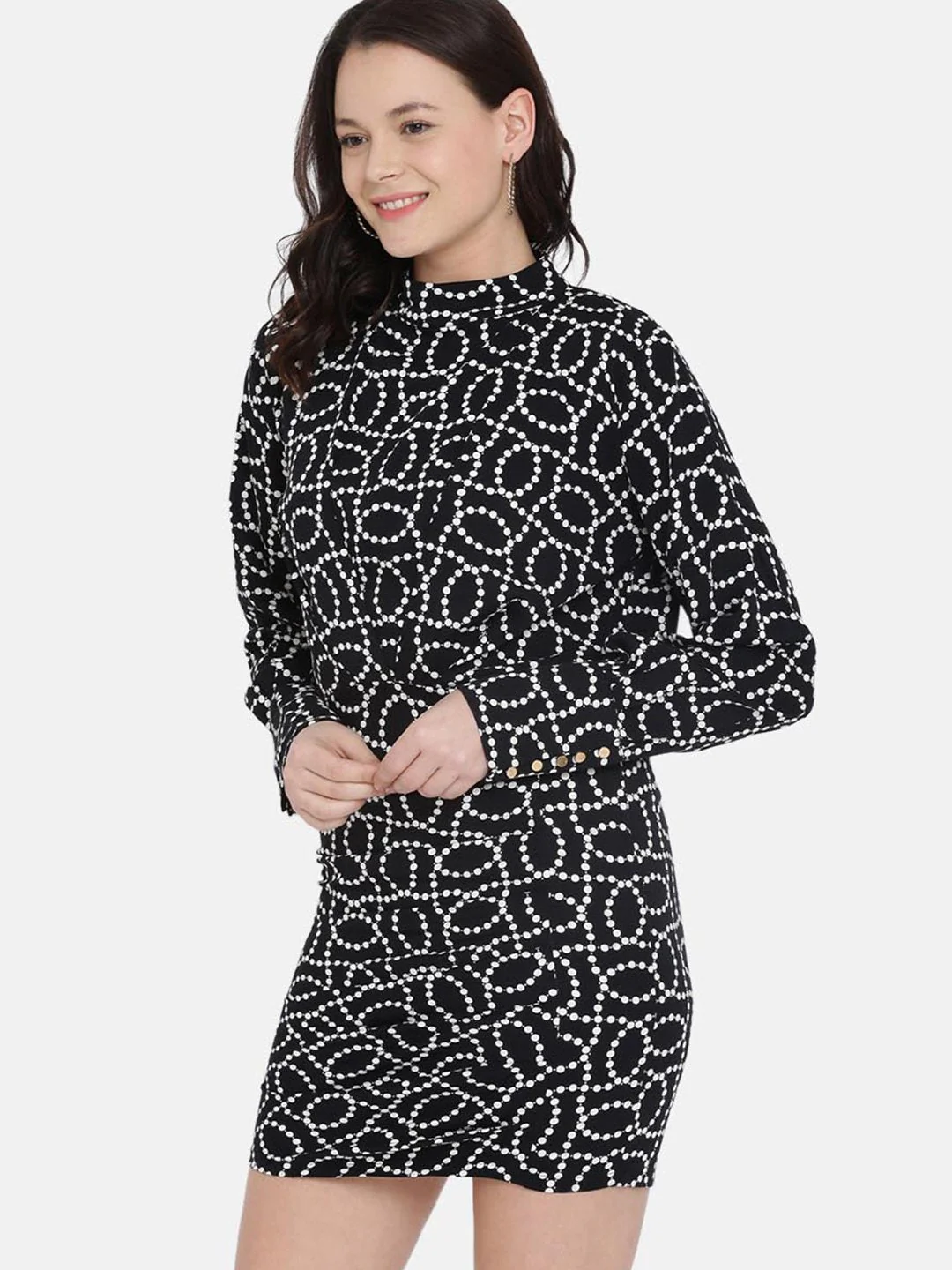 IS.U Black Long Sleeve Dress