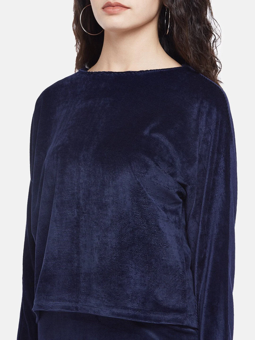 IS.U Navy Boxy Fit Ribbed Top - Image 3