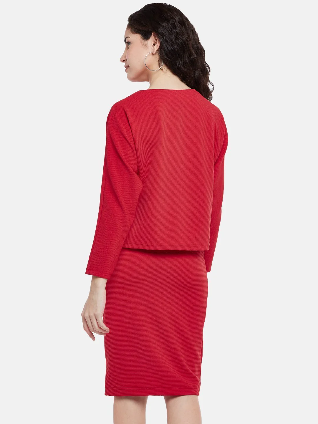 IS.U Red Shimmer Boxy Fit Top - Image 5