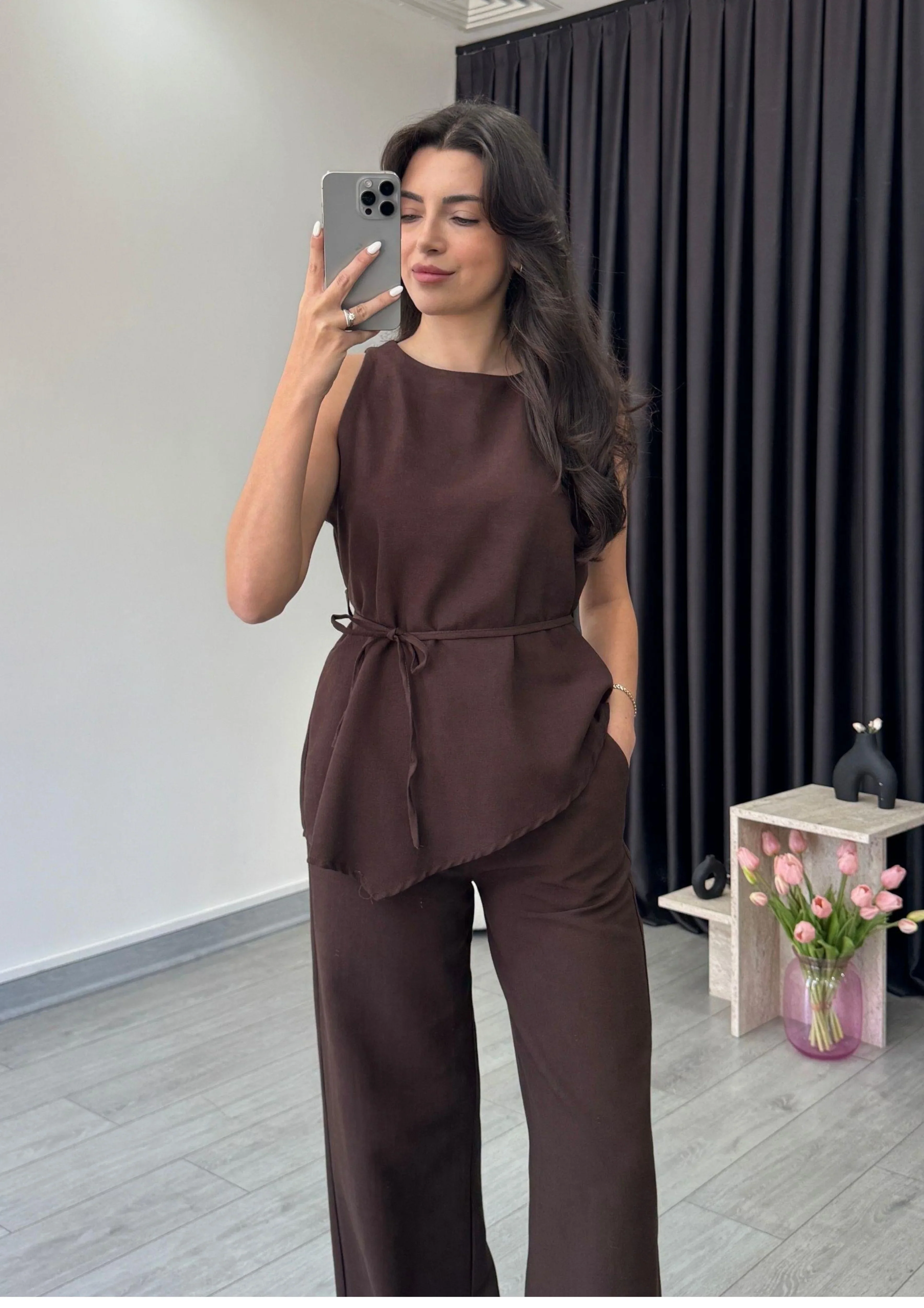 Asymmetrical Linen Co-ord Set - Image 5