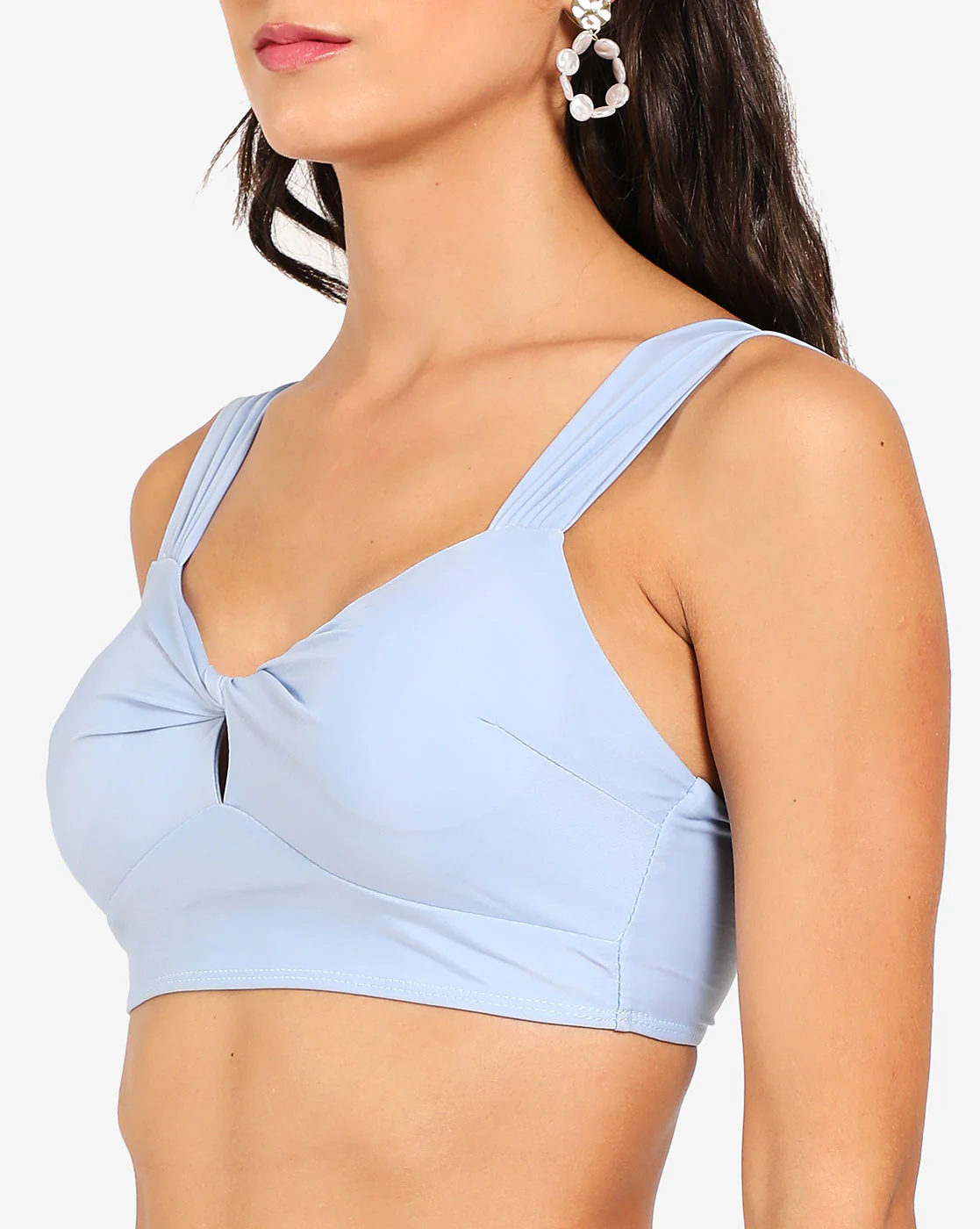 Blue Solid 2 Piece Swim Suit - Image 5