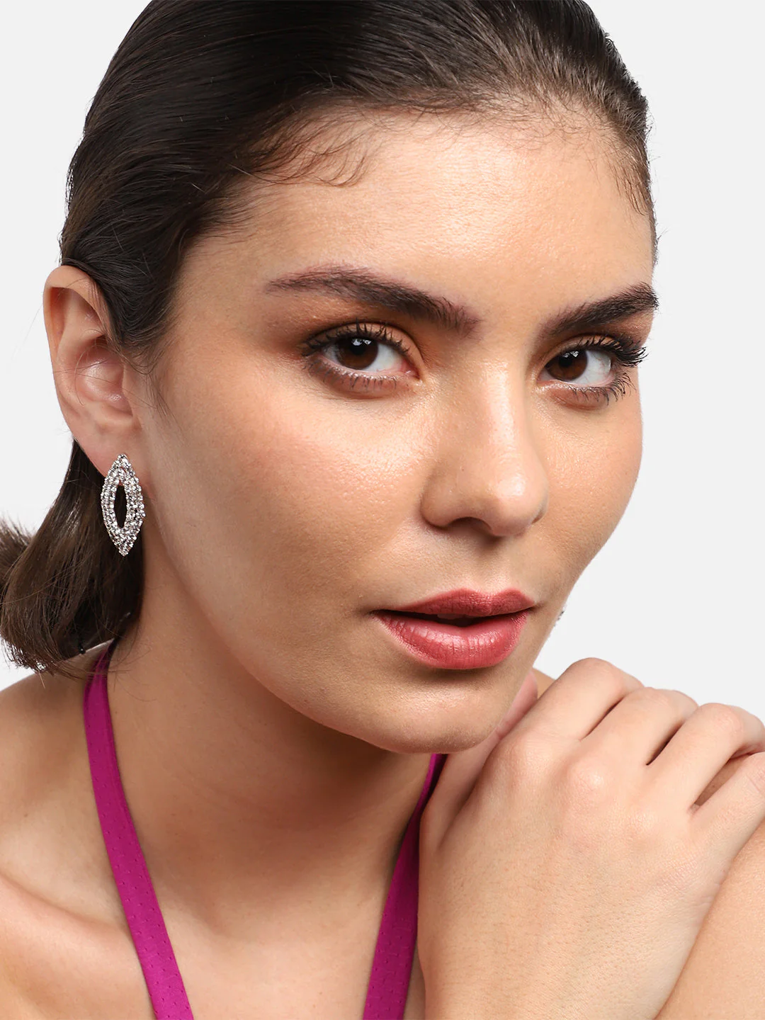 Gold Plated Party Designer Stone Drop Earring For Women - Image 3
