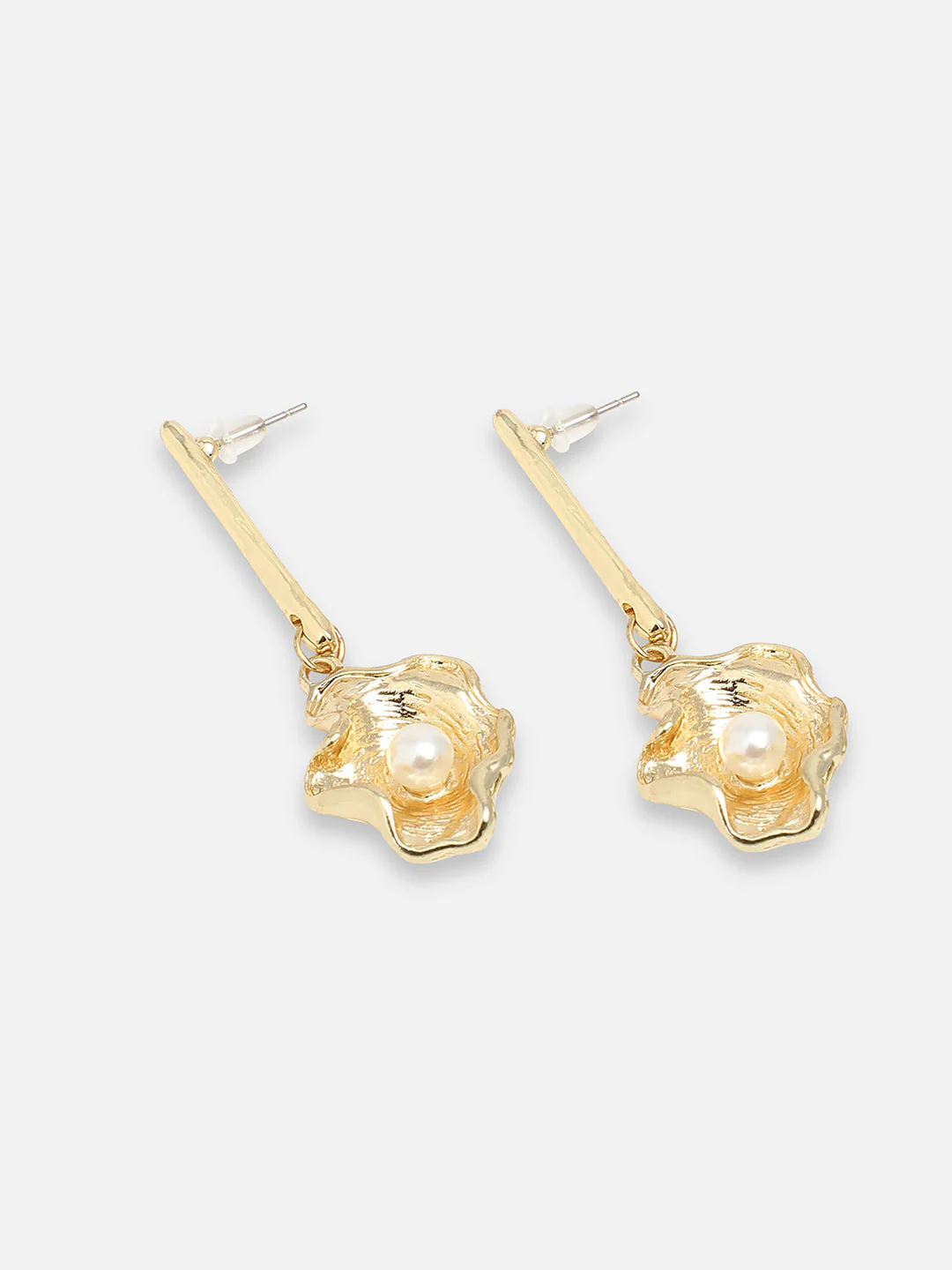 GOLD PLATED PARTY PEARLS DROP EARRING FOR WOMEN - Image 4