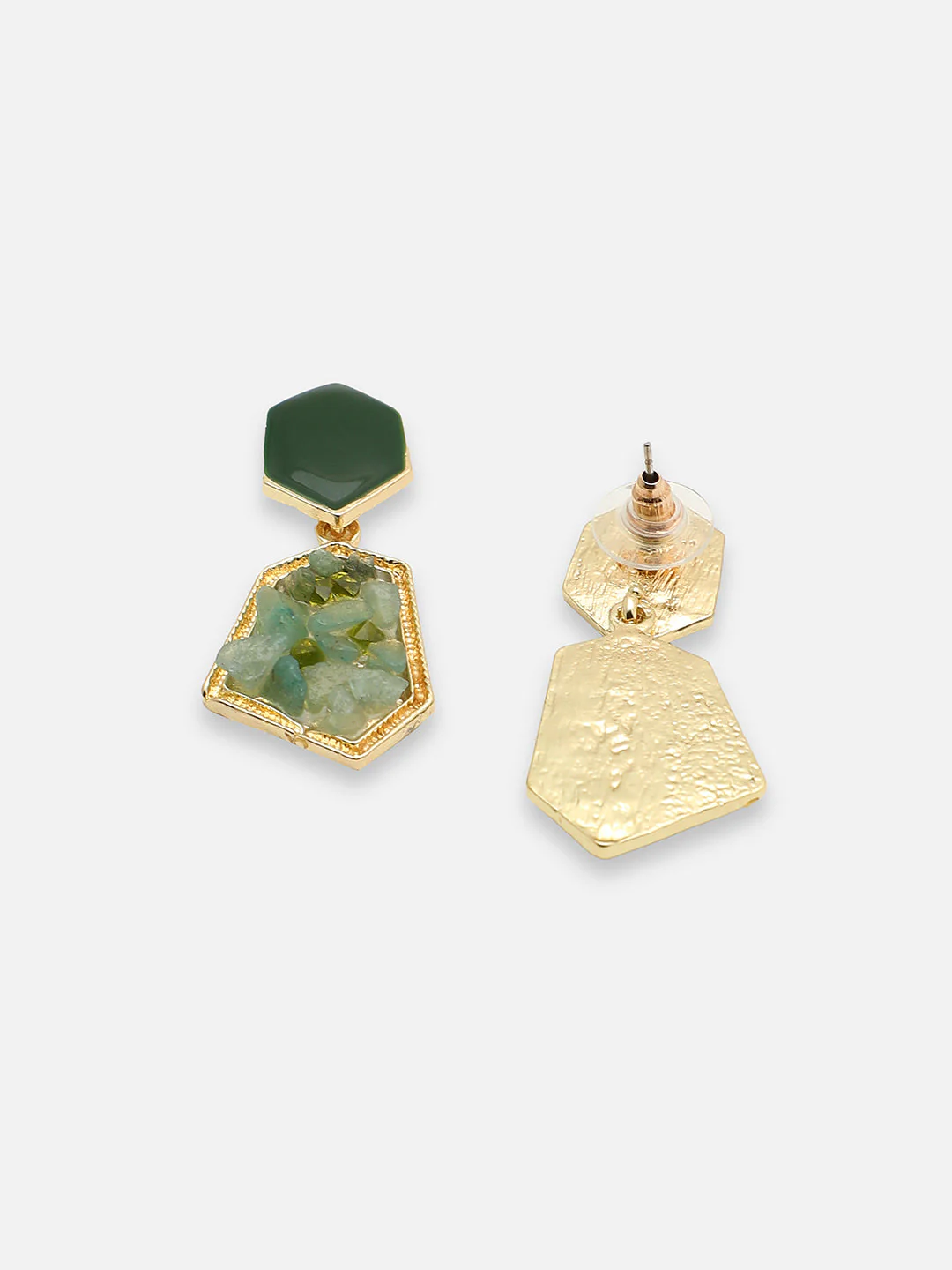 GOLD PLATED PARTY DESIGNER STONE DROP EARRING FOR WOMEN - Image 5