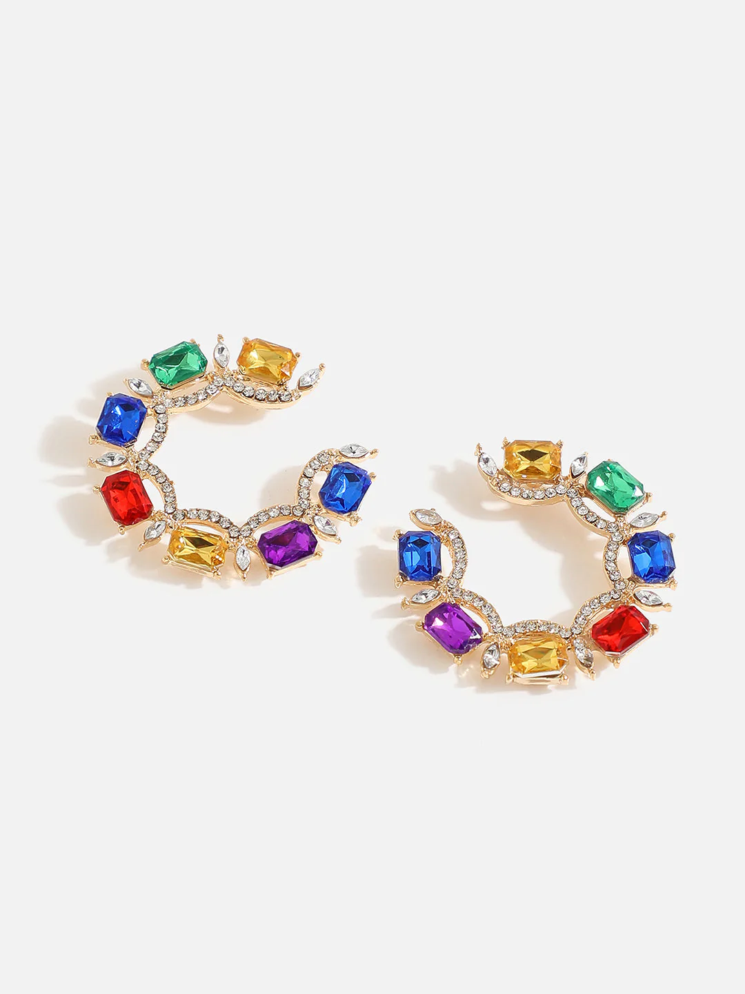 Multi Colour Stones Stud Earrings - Image 4