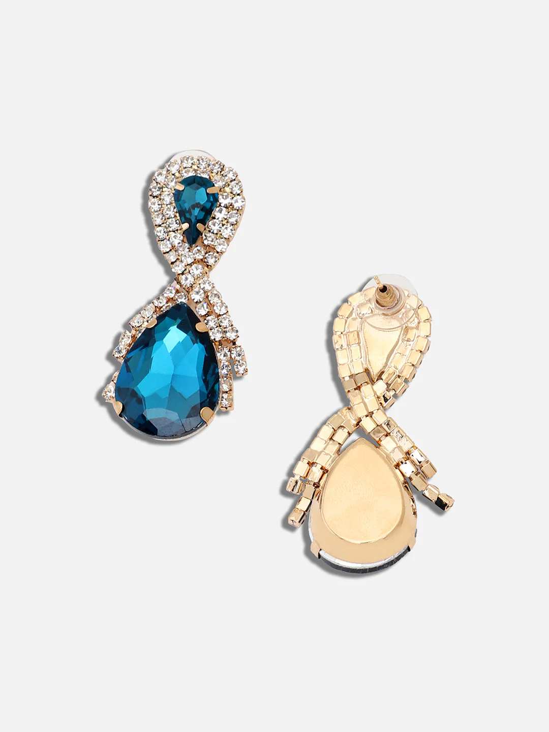 GOLD PLATED PARTY DESIGNER STONE DROP EARRING FOR WOMEN - Image 5