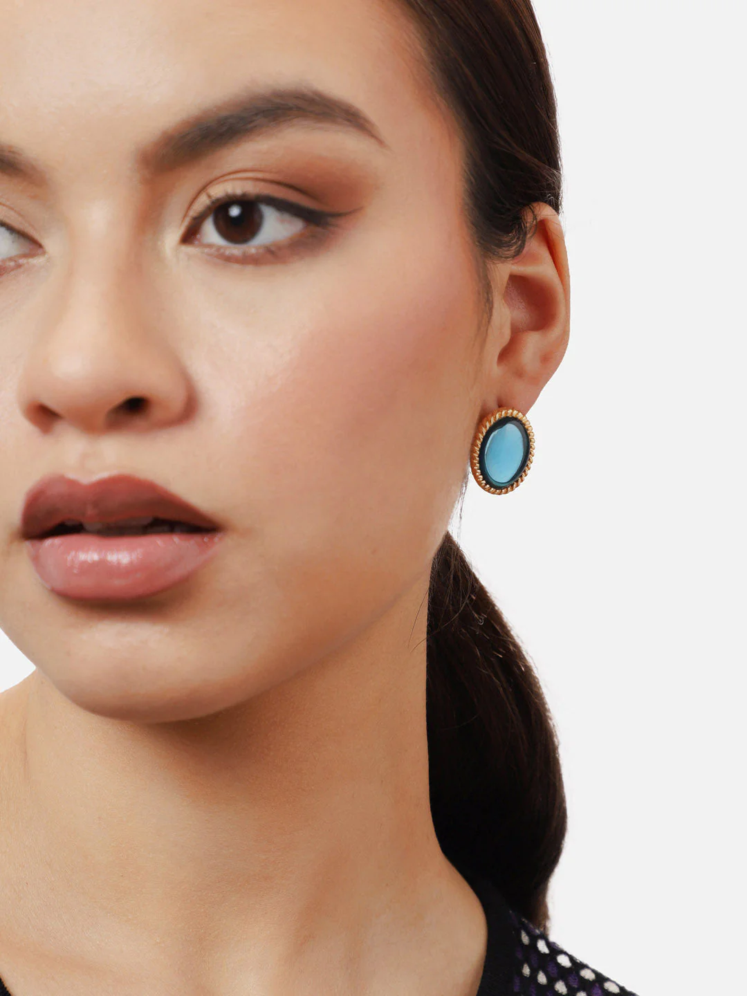 Gold Plated Party Designer Stone Stud For Women - Image 2