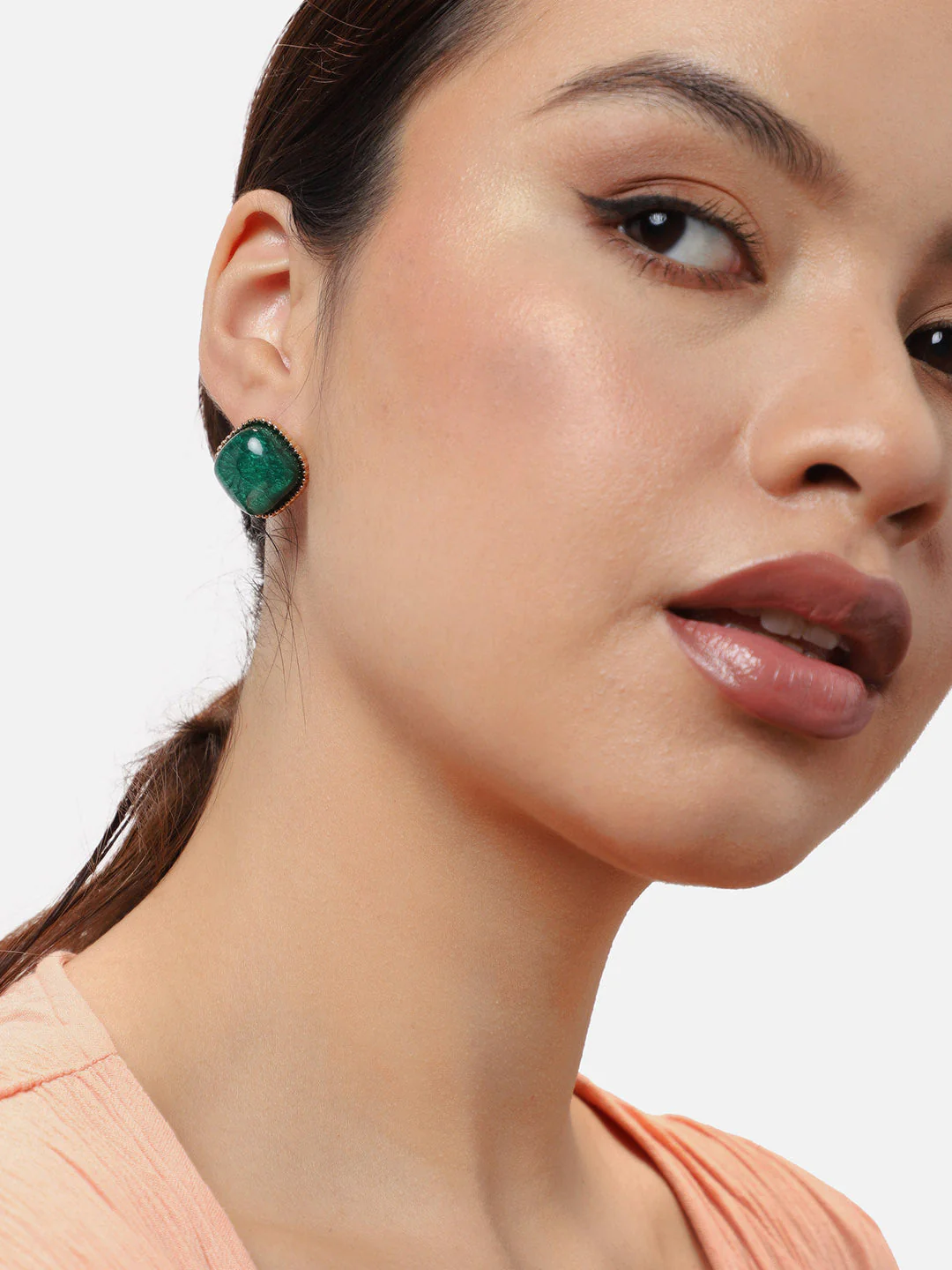 Gold Plated Party Designer Stone Stud For Women - Image 2