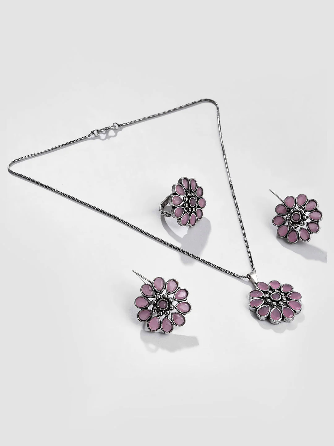 LILAC FLOWER PENDANT SET - Image 2