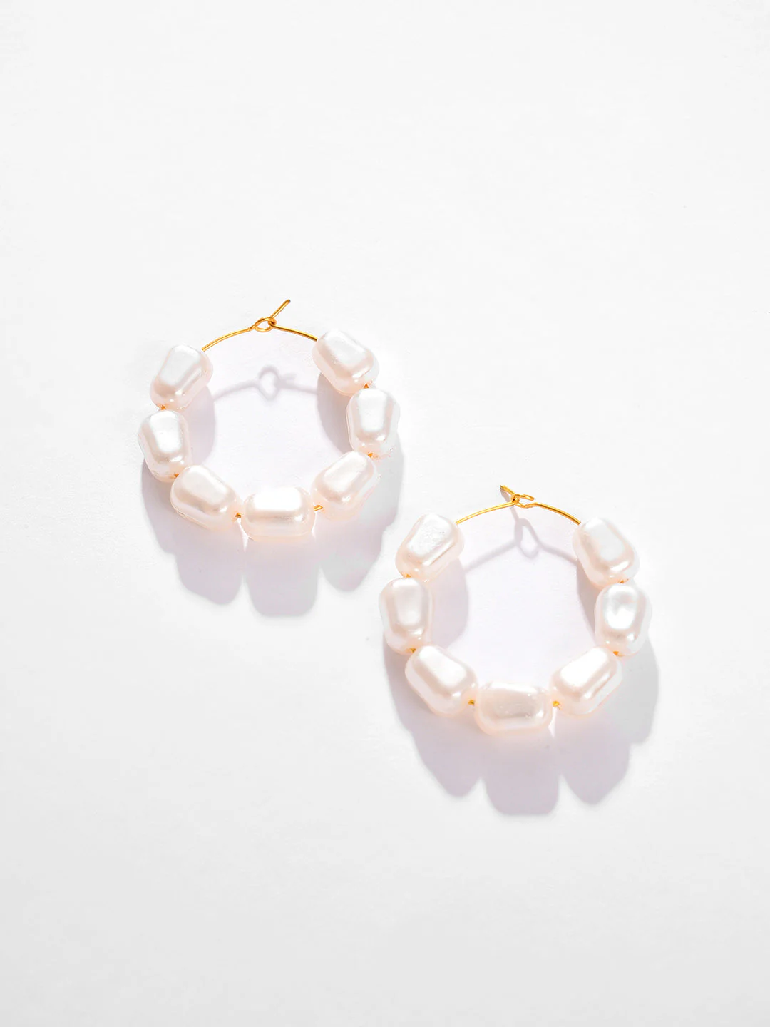 Gold Plated Pearls Hoop Earring - Image 3