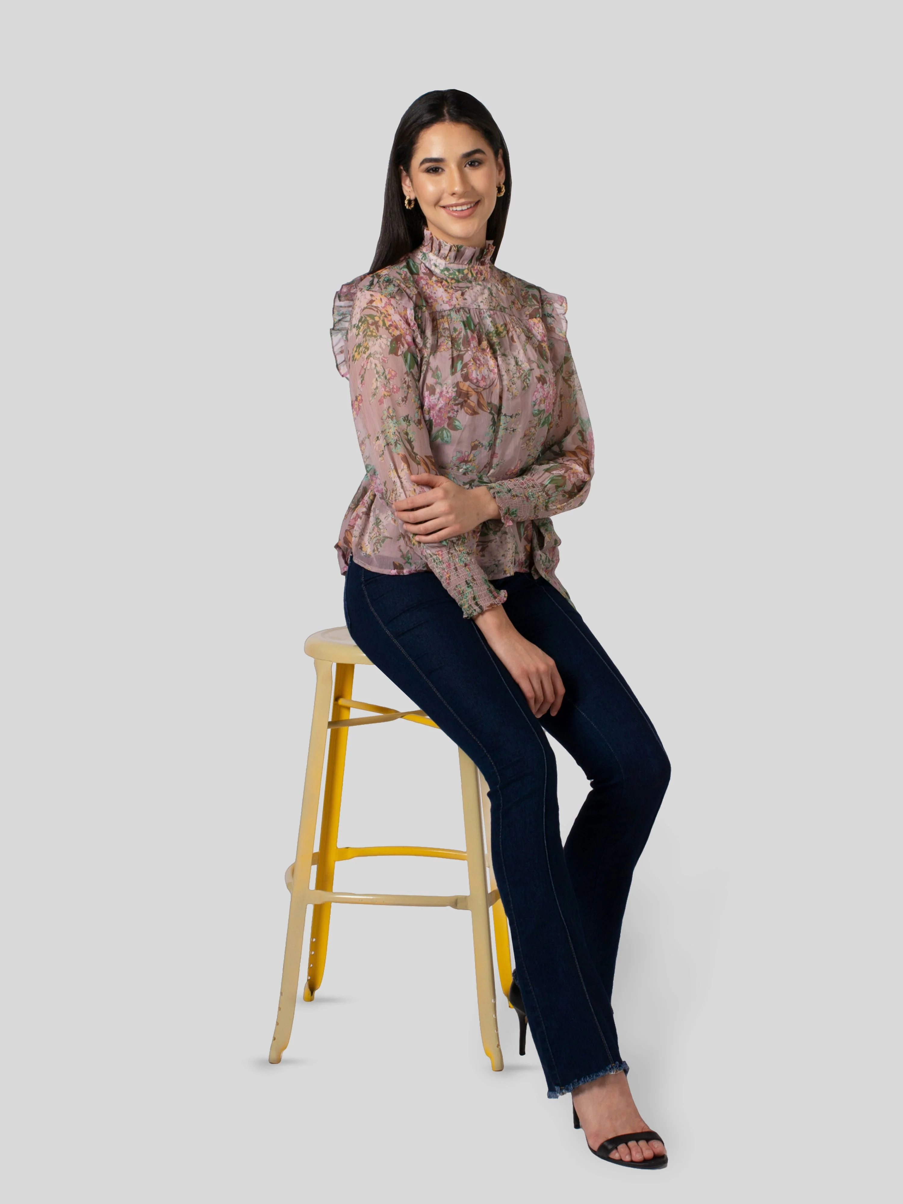 IS.U Beige Long Sleeve Belted Swing Top - Image 6