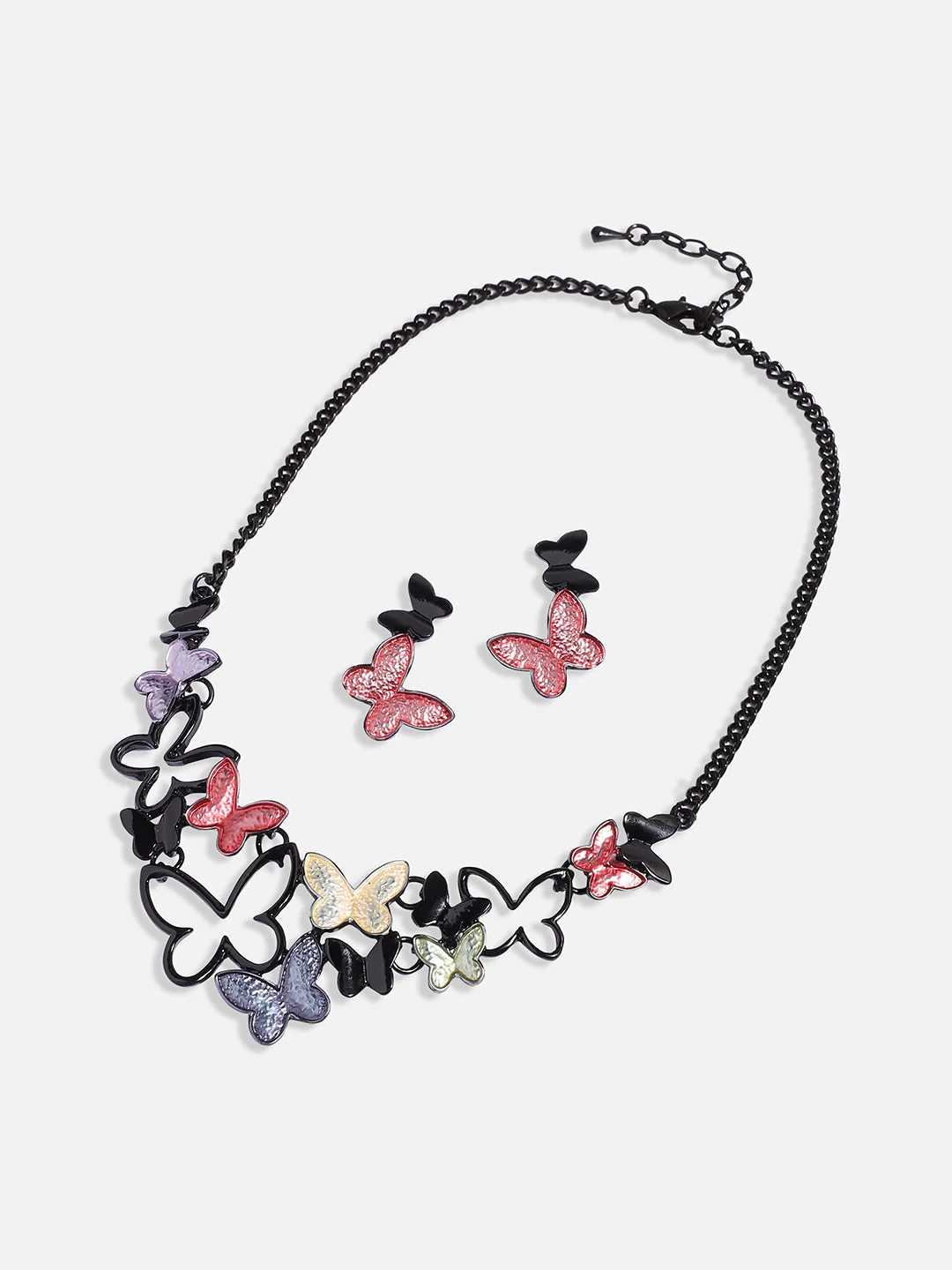 Butterfly Necklace Earrings Jewellery Set - Image 4