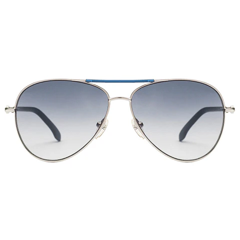 Calvin Klein Silver Full Rim Aviator with Blue Lens and accents