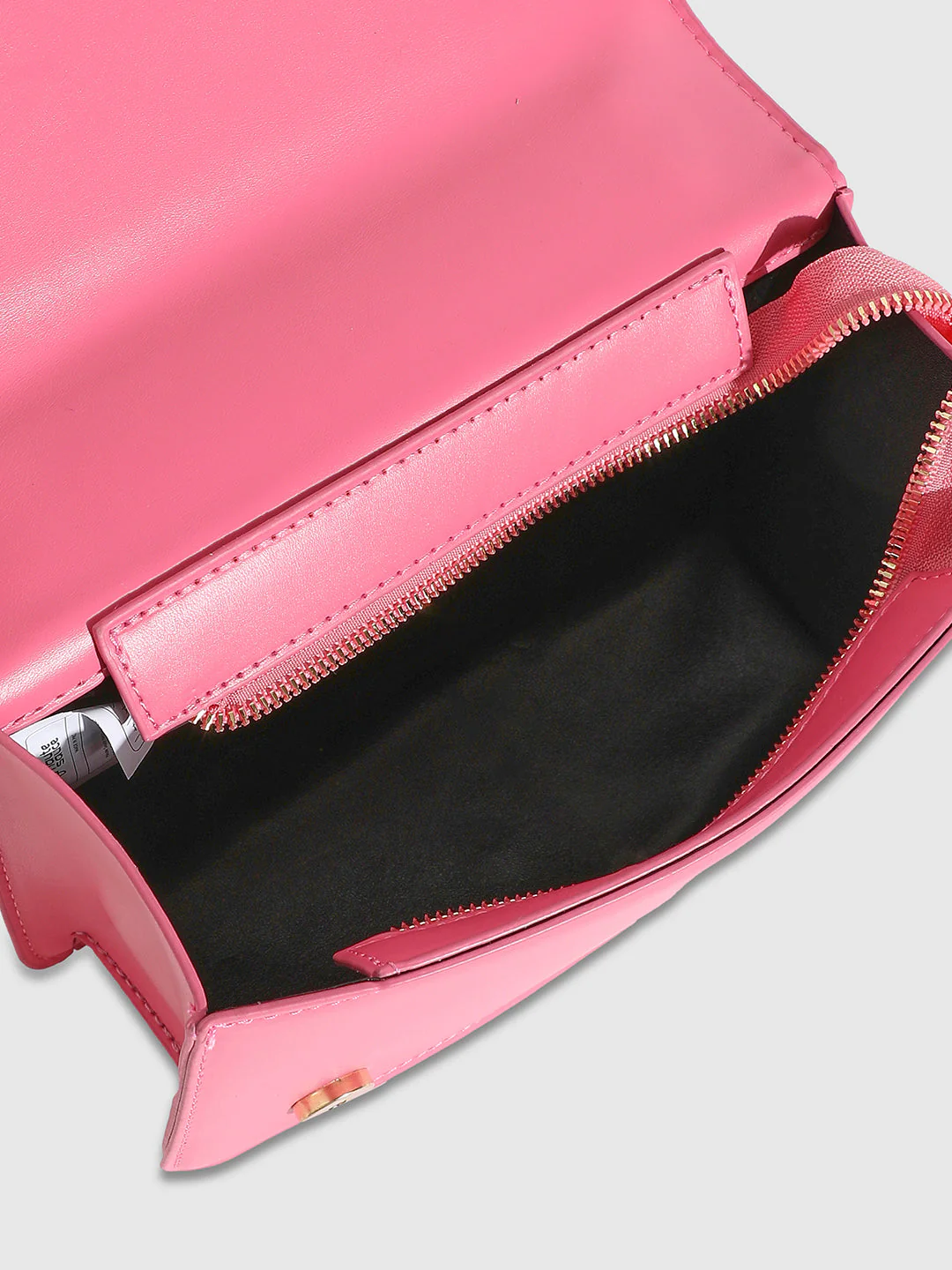Contrast Flap Sling Bag - White & Pink - Image 2
