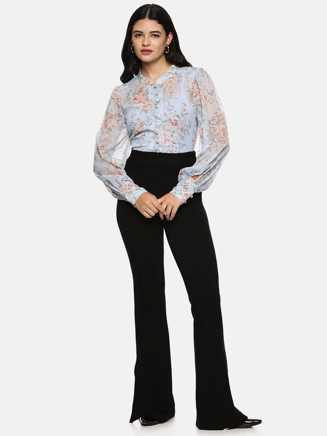 IS.U Floral Multicolor Cuffed Sleeve Lace Top - Image 7