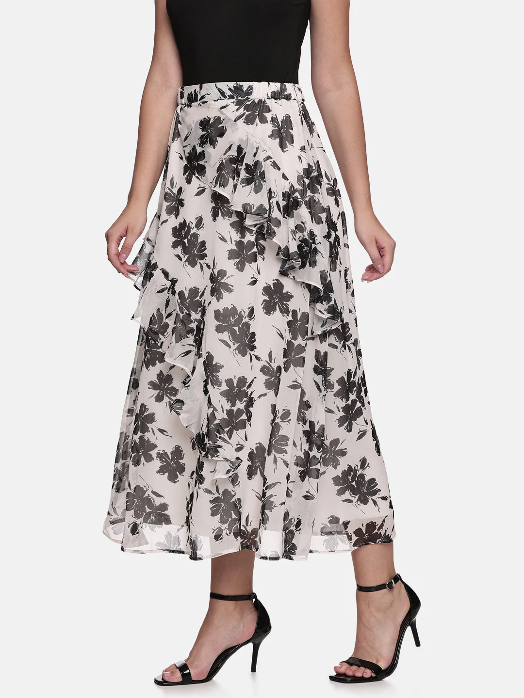 IS.U Floral Off-White Skirt - Image 5