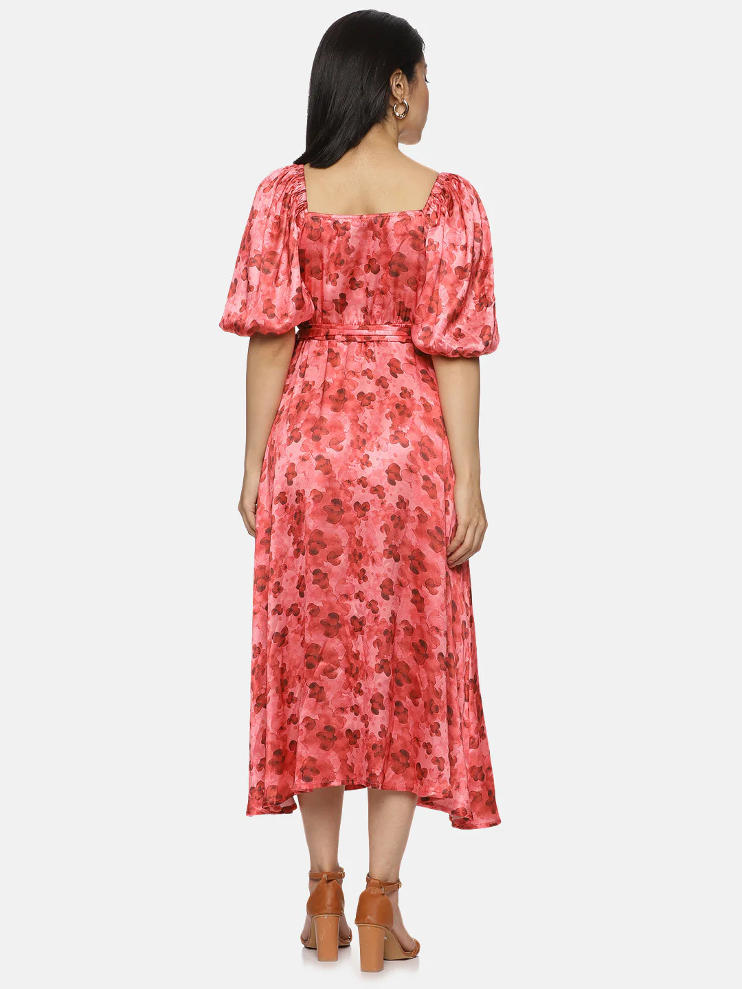 IS.U Floral Red Wrap Midaxi Dress - Image 6
