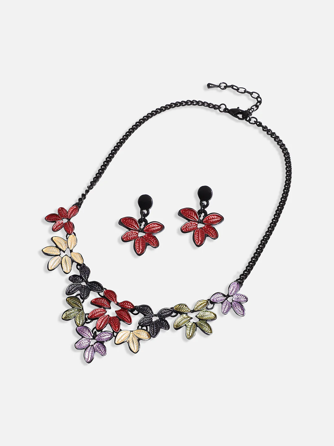 Foliage Necklace Earrings Jewellery Set - Image 4