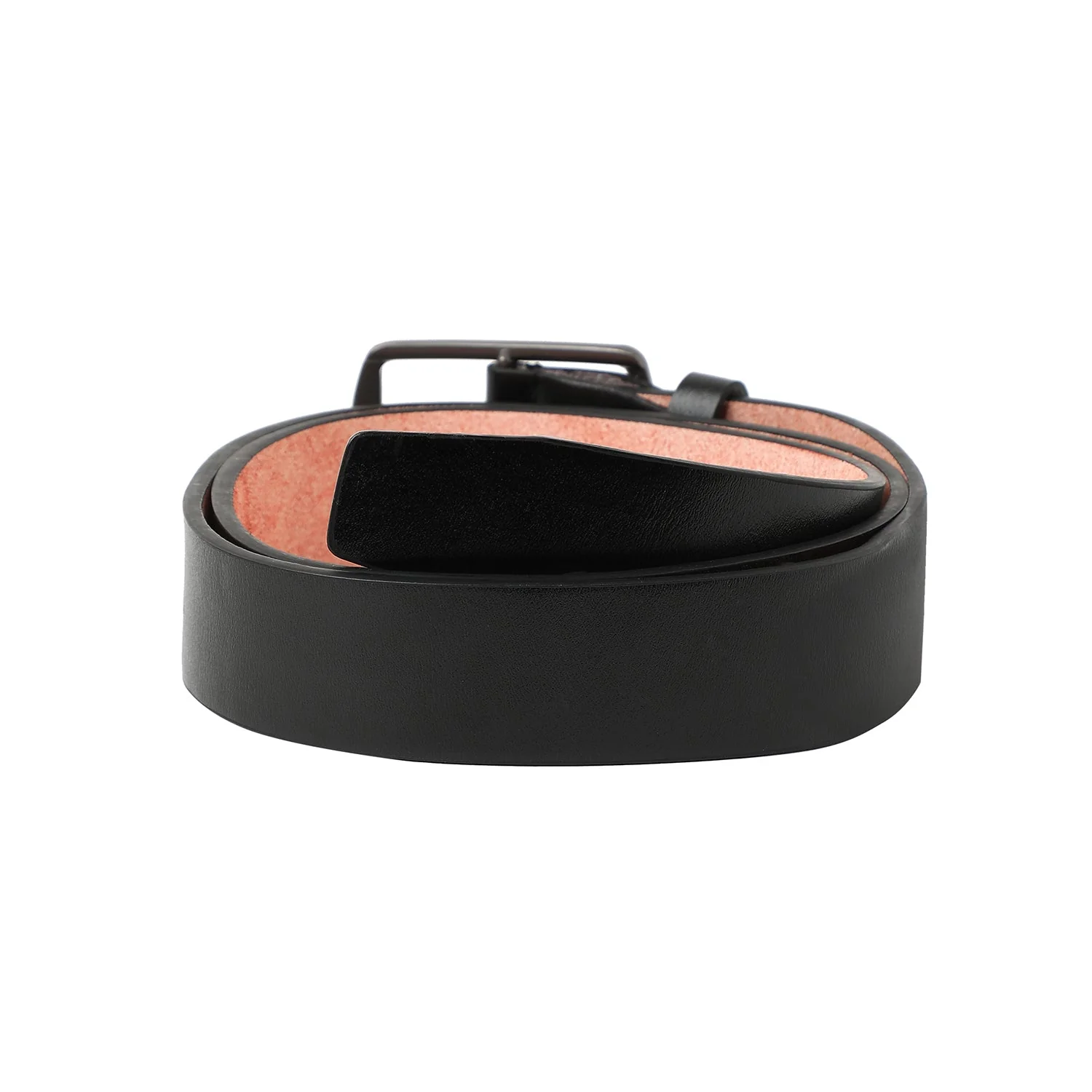 Black Textured Formal Vegan Leather Leather Belt - Image 5