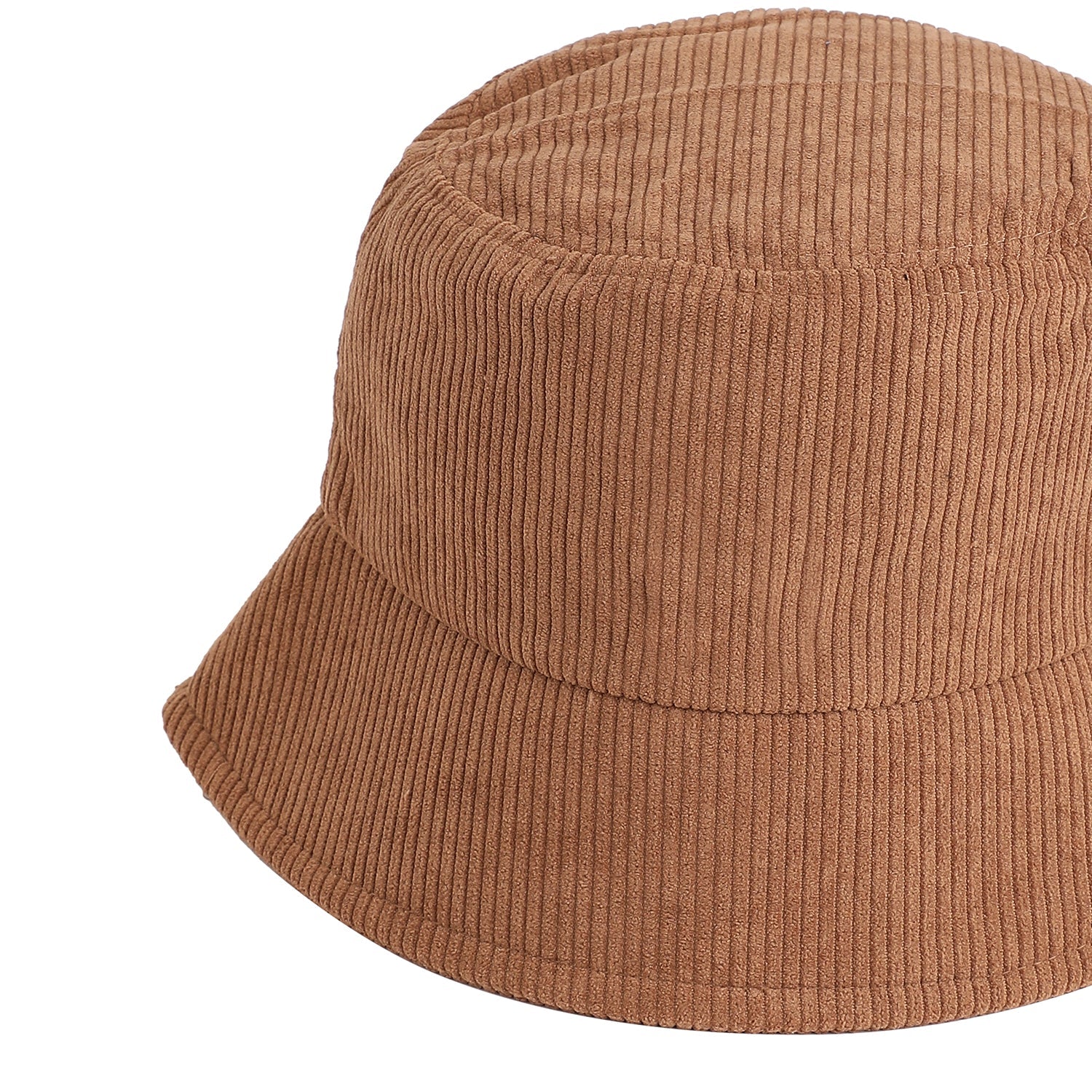 Beige Solid Corduroy Bucket Hat - Image 6