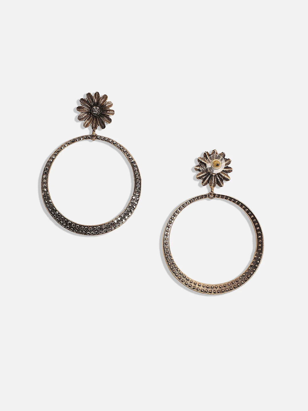 Gold-Plated Artificial Stones Contemporary Drop Earrings - Image 5