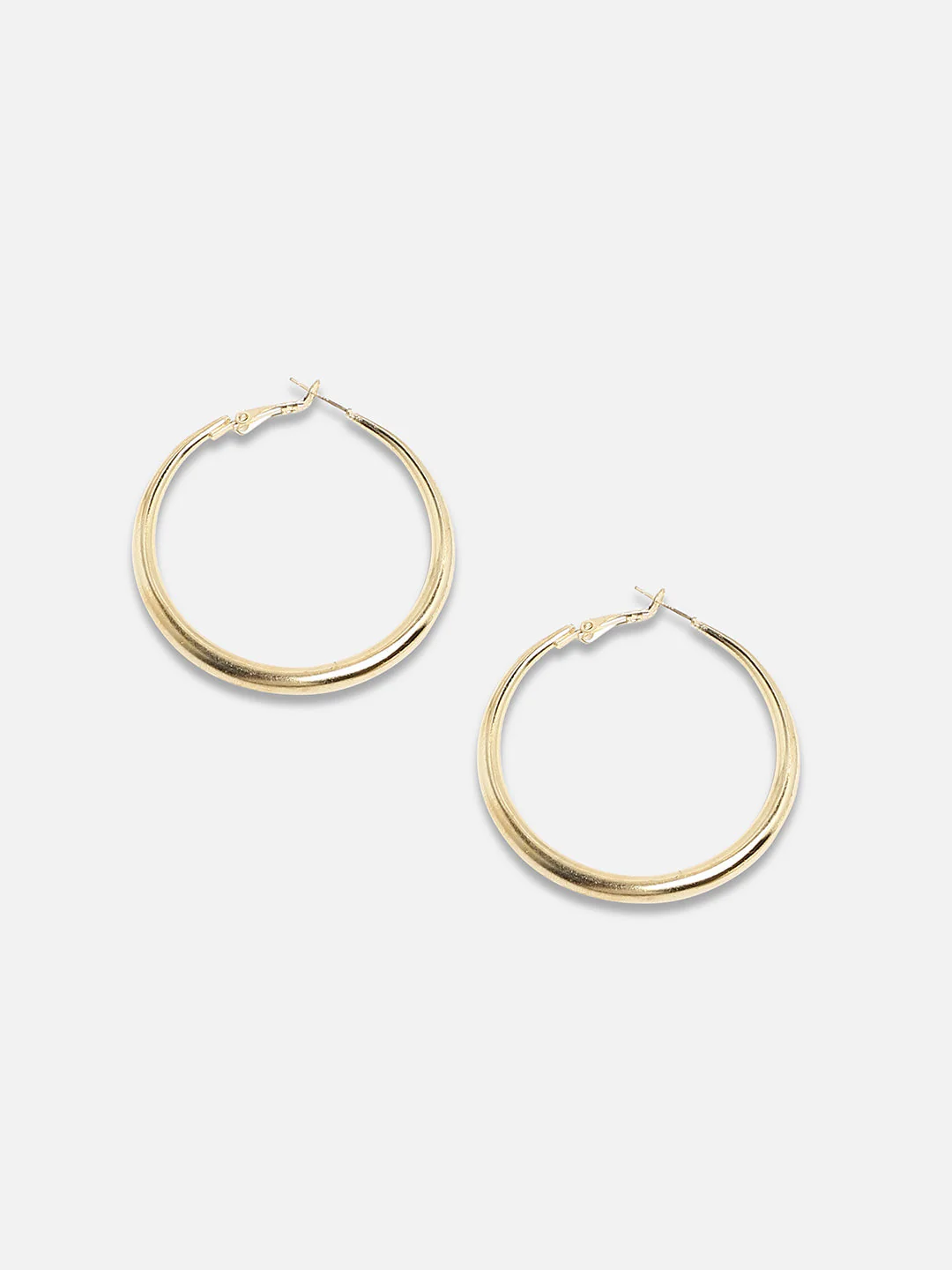 Gold-Plated Circular Hoop Earrings - Image 4