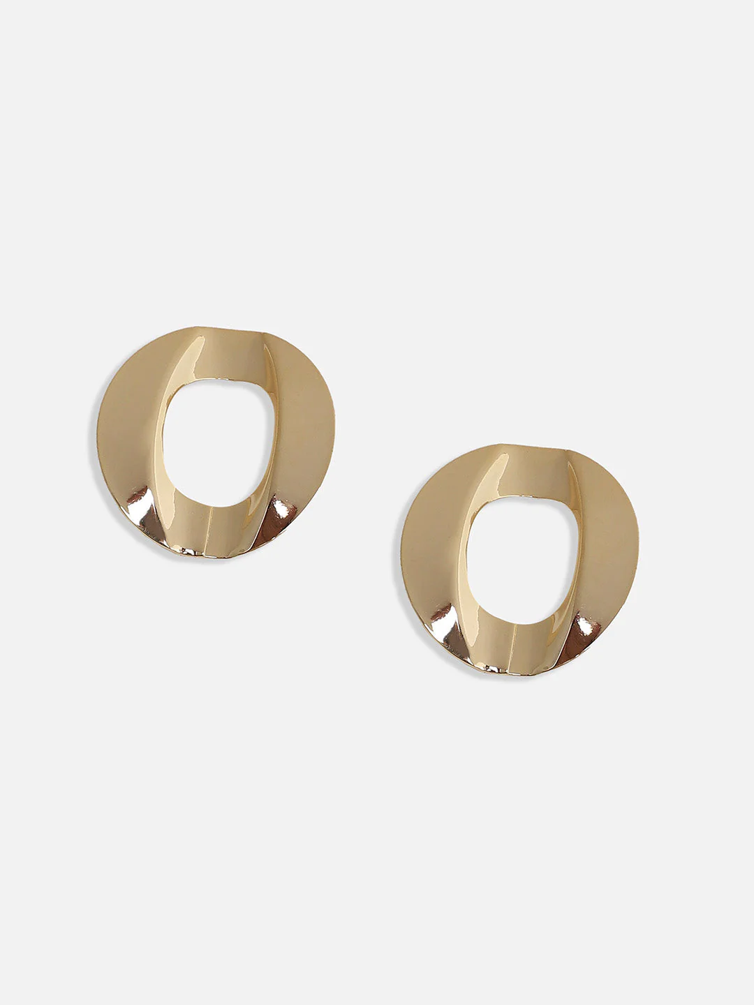 Gold-Plated Circular Studs Earrings - Image 4