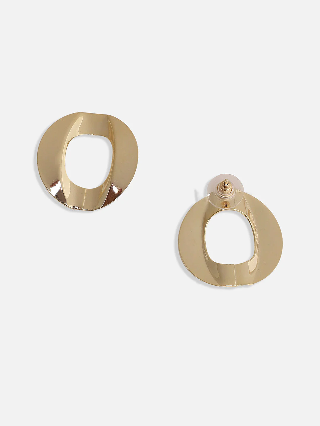 Gold-Plated Circular Studs Earrings - Image 5