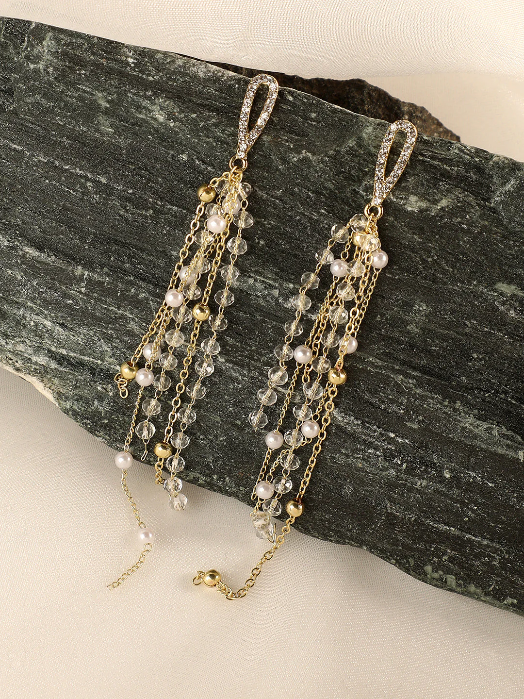 Gold-Plated Contemporary Drop Earrings