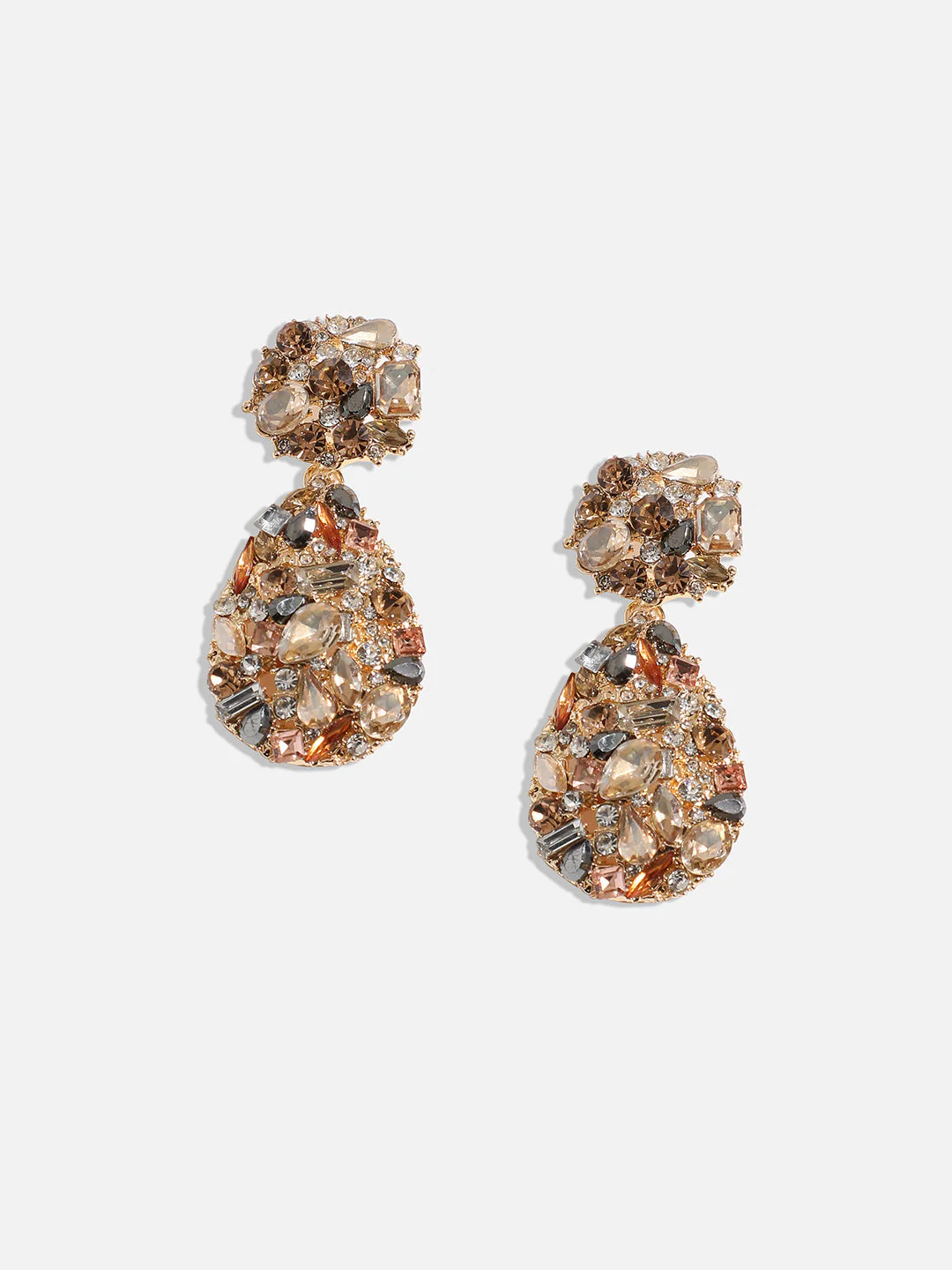 Gold-Plated Contemporary Drop Earrings - Image 4