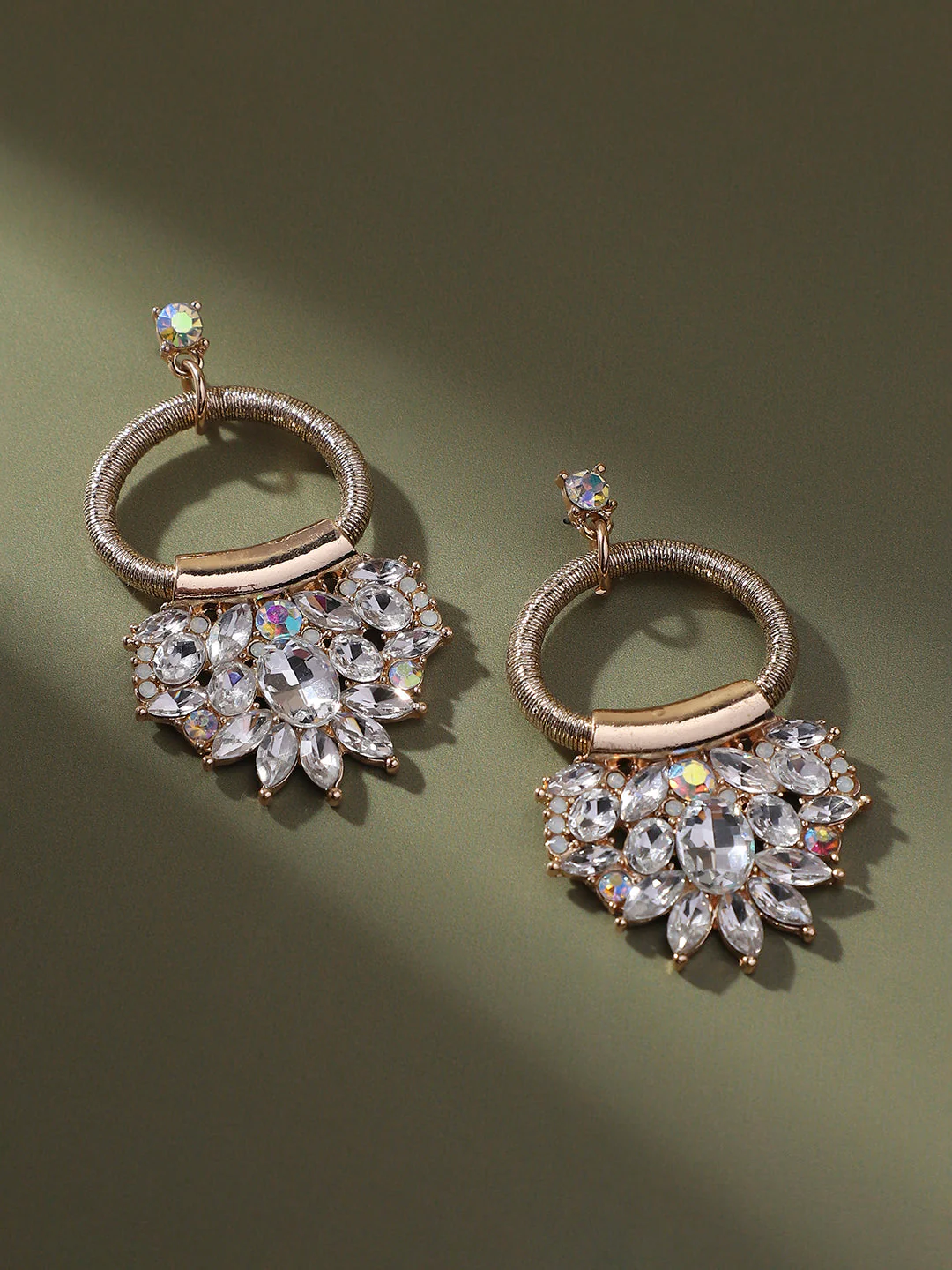 Gold-Plated Contemporary Drop Earrings