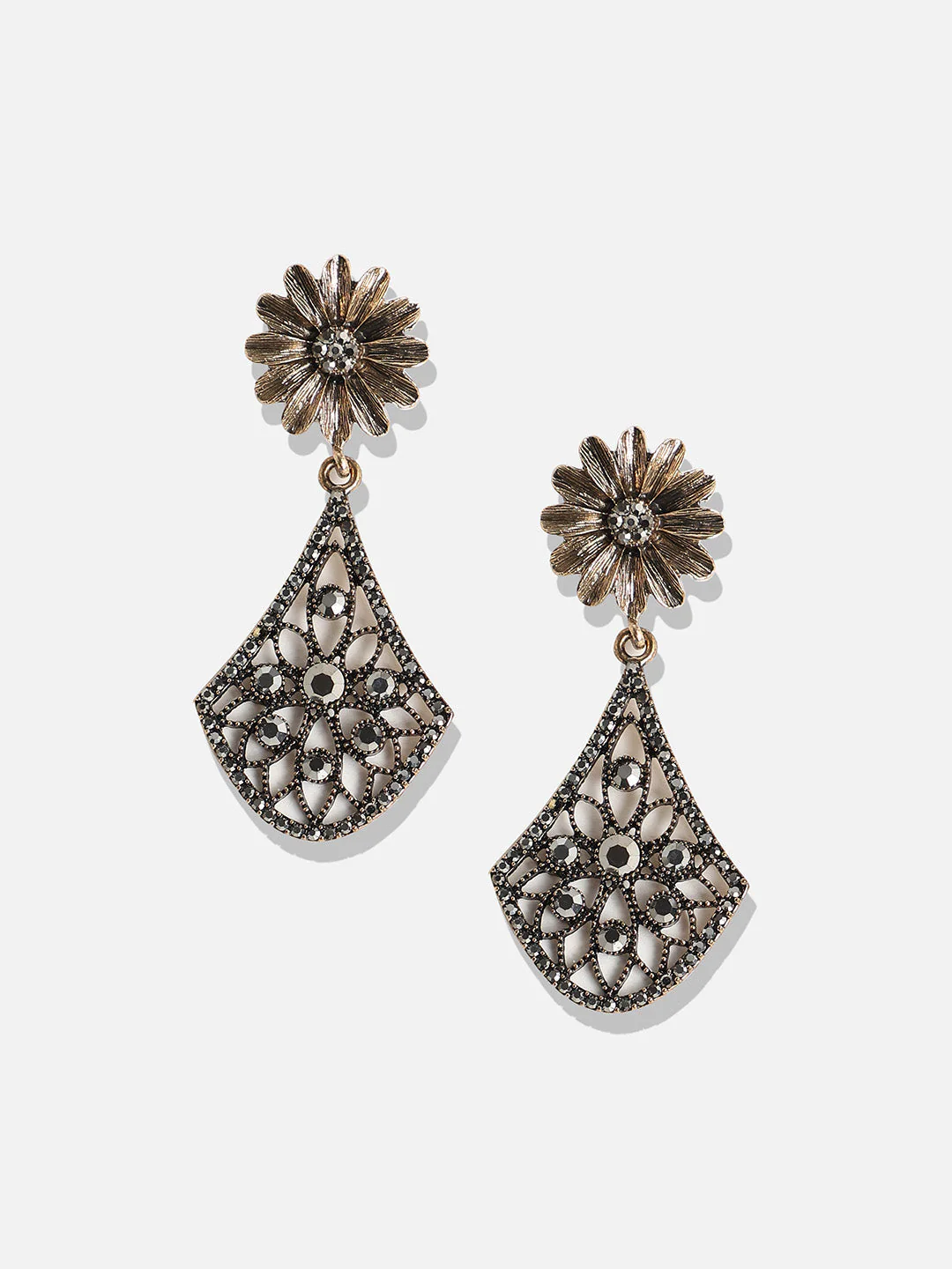 Gold-Plated Contemporary Drop Earrings - Image 4