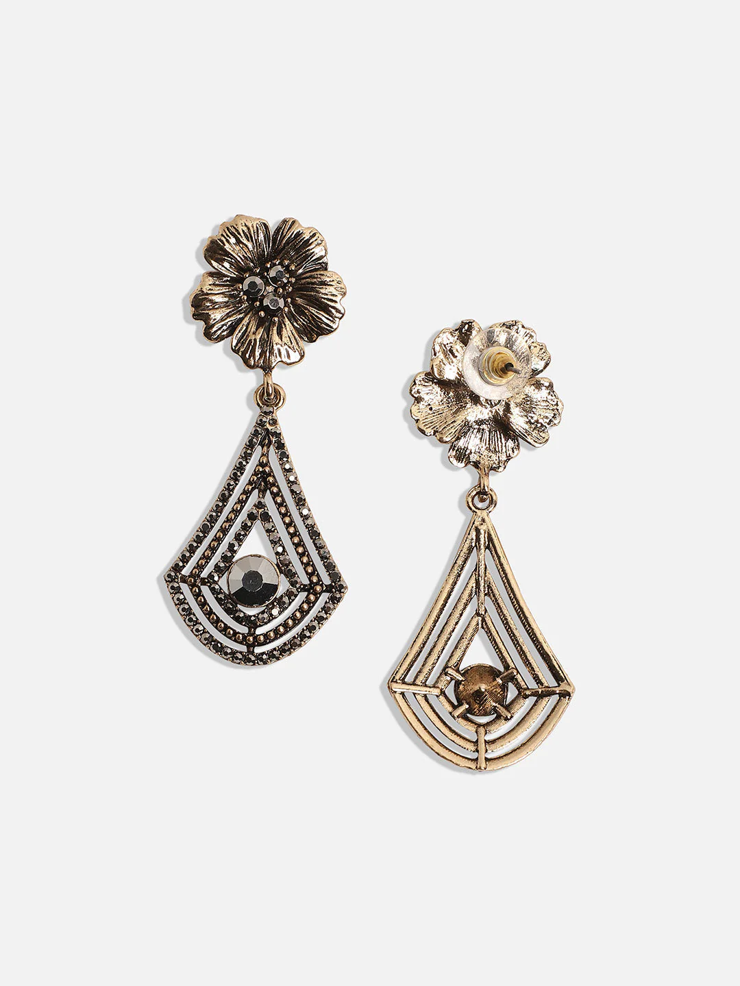 Gold-Plated Contemporary Drop Earrings - Image 5