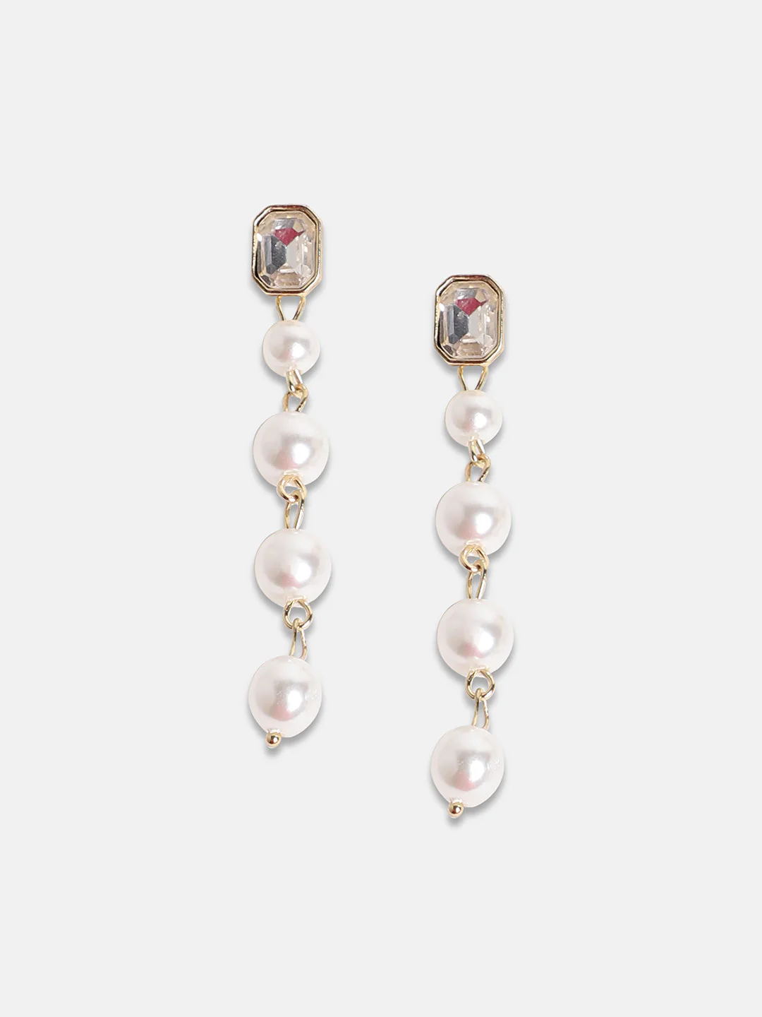 Gold-Plated Contemporary Drop Earrings - Image 4