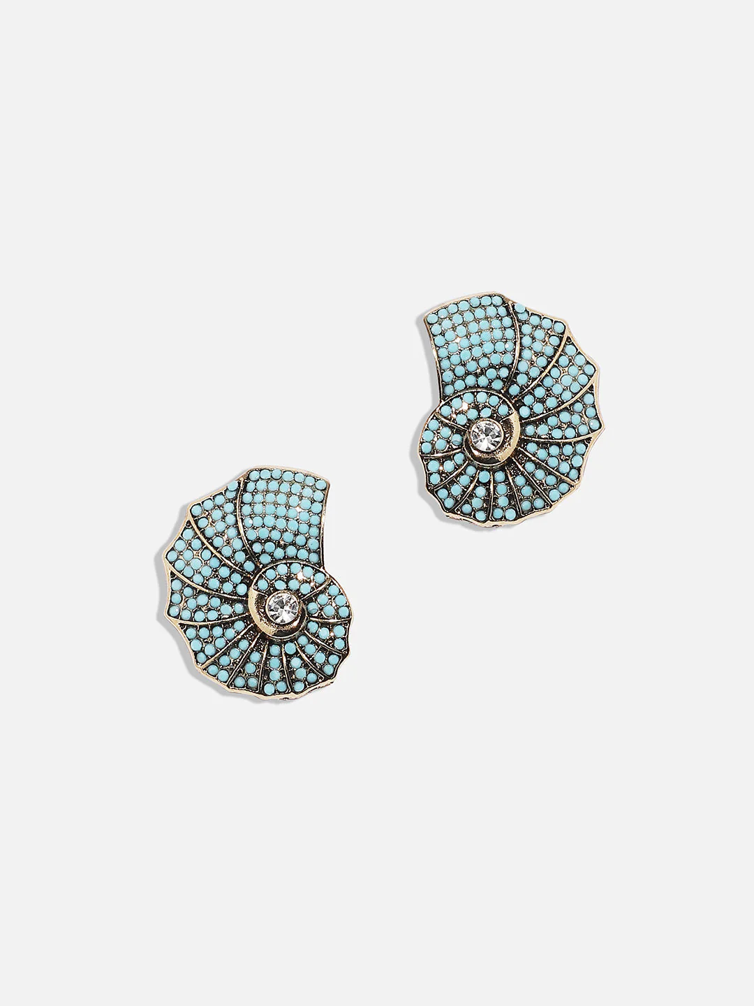 Gold-Plated Contemporary Studs Earrings - Image 4