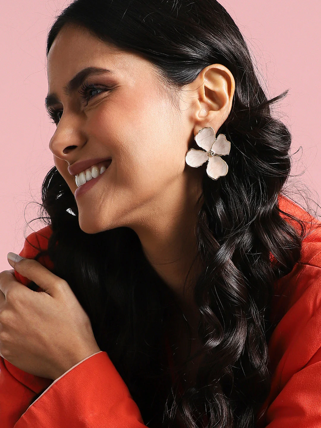 Gold-Plated Contemporary Studs Earrings - Image 2