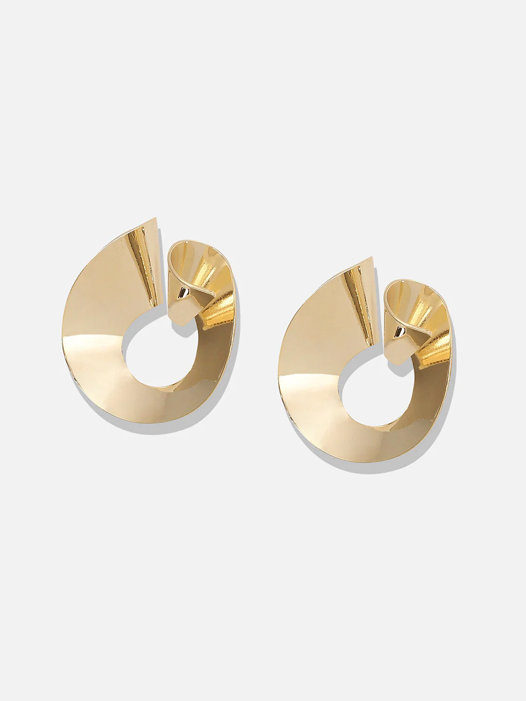 Gold-Plated Contemporary Studs Earrings - Image 4