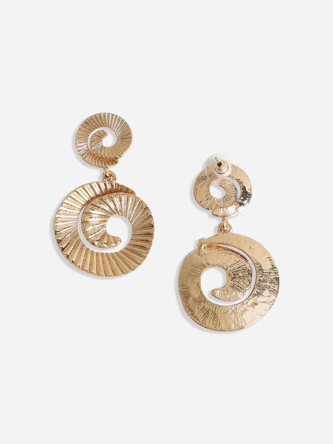 Gold-Plated Contemporary Swirl Drop Earrings - Image 5