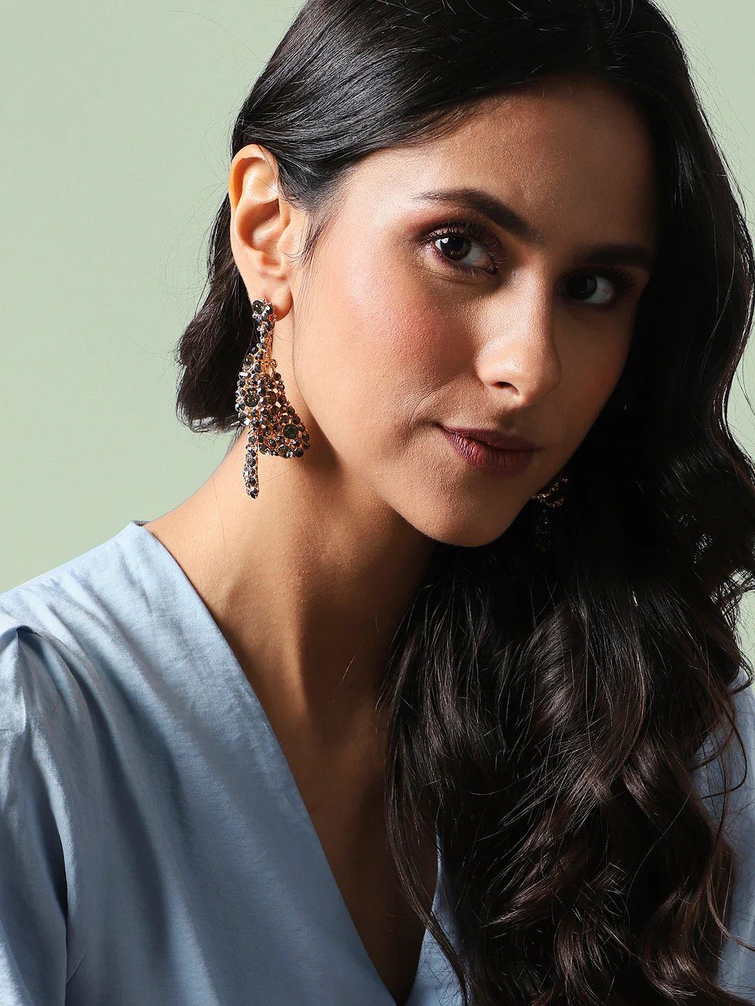 Gold-Plated Drop Earrings - Image 2