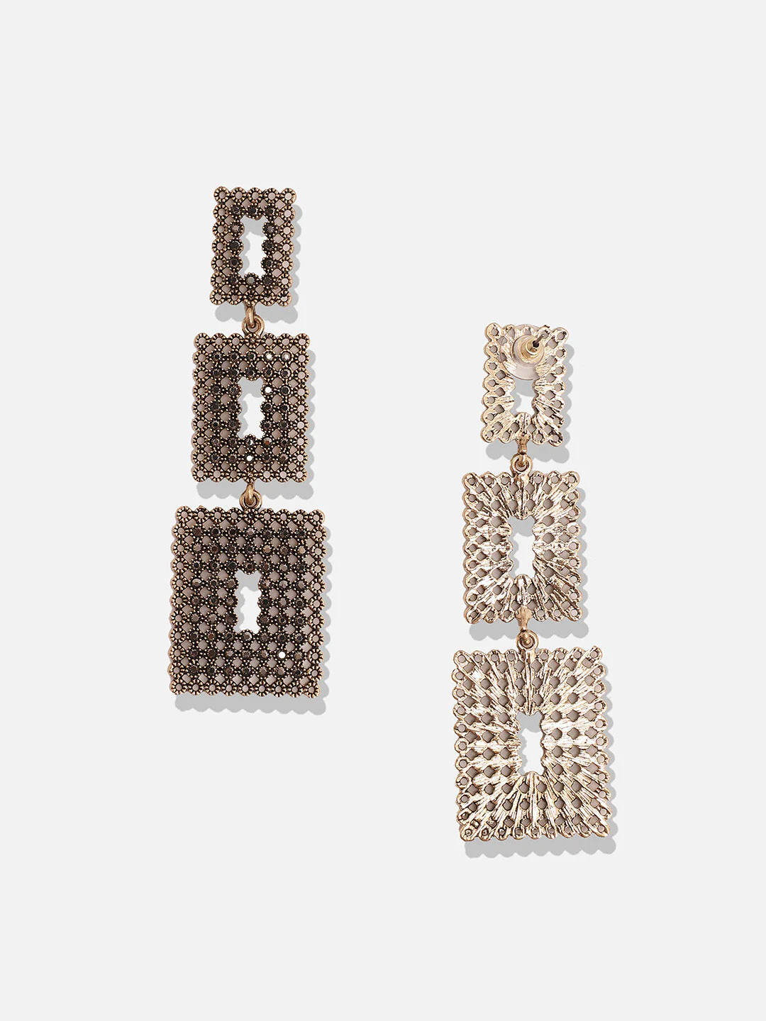 Gold-Plated Geometric Drop Earrings - Image 5