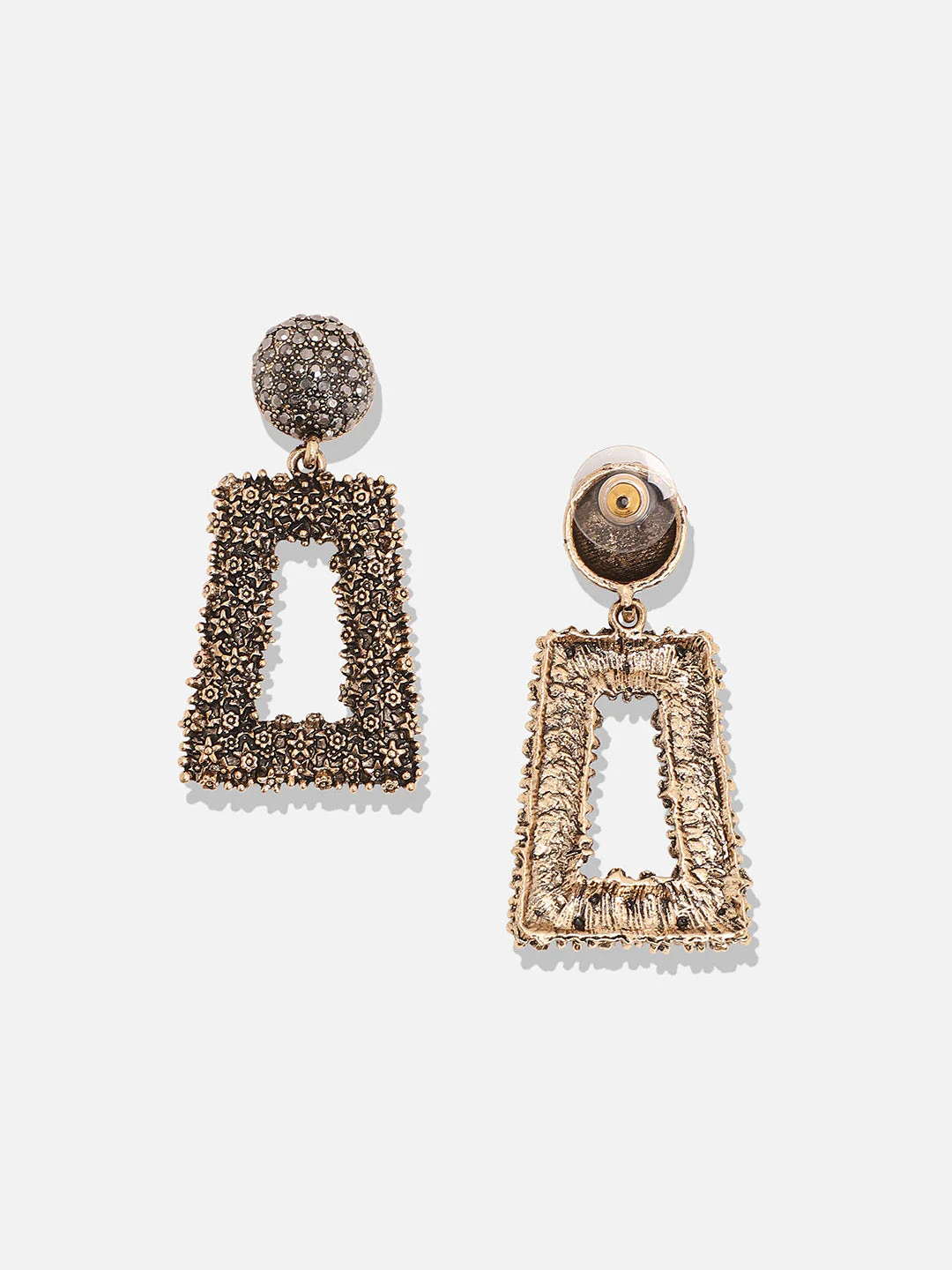 Gold-Plated Geometric-Shaped Drop Earrings - Image 5