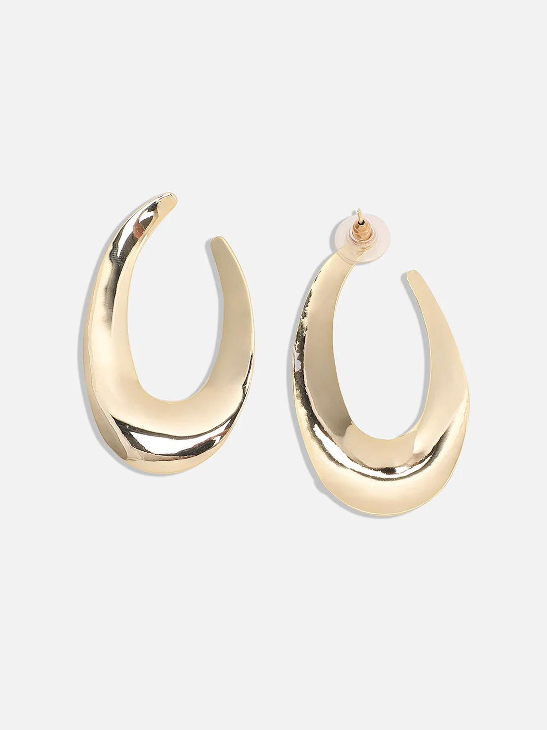 Gold-Plated Half Hoop Earrings - Image 5