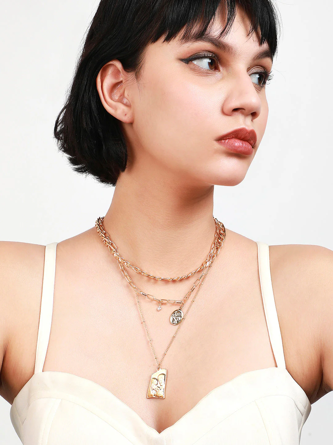 Gold-Plated Layered Necklace - Image 2