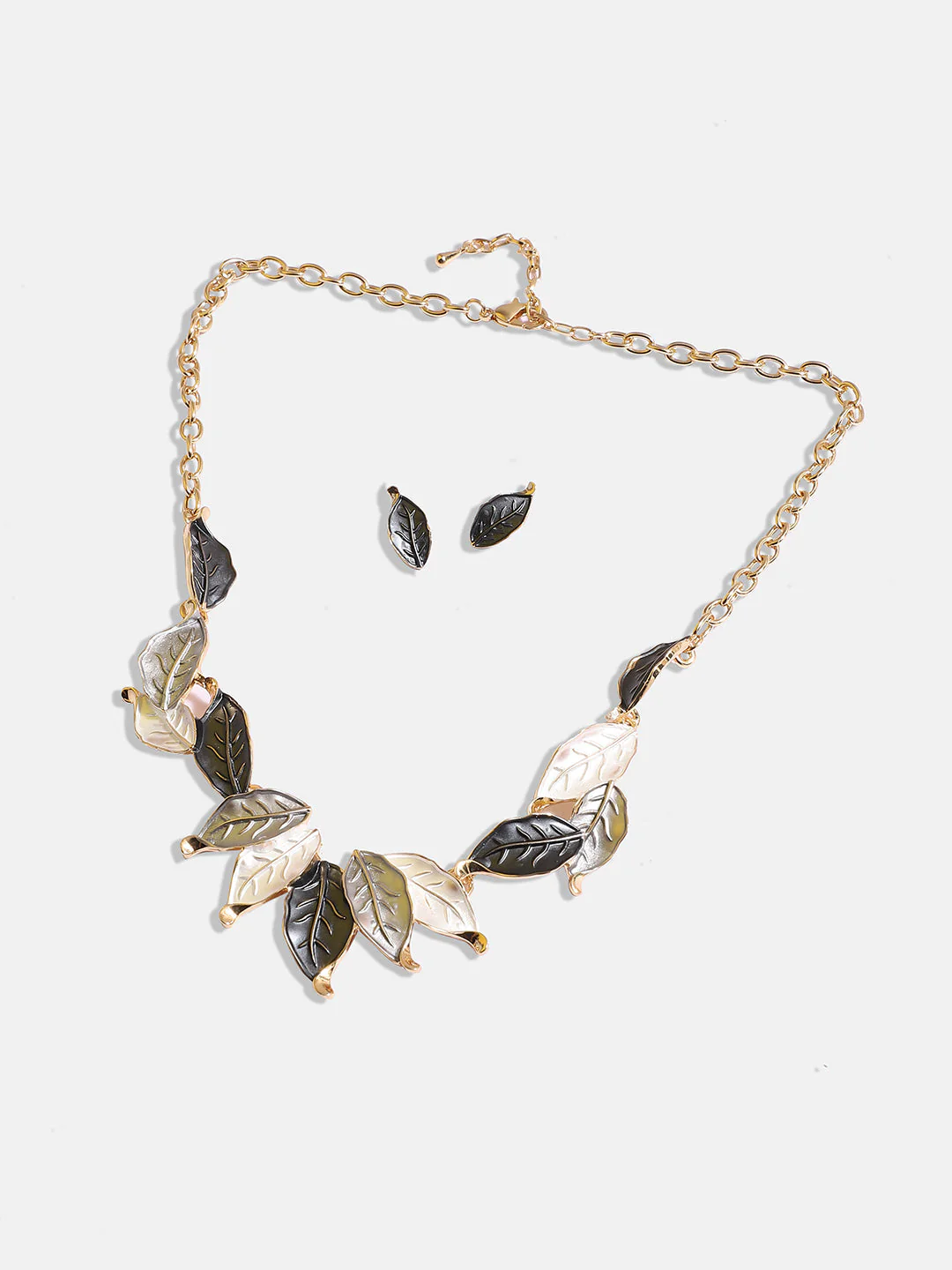 Gold-Plated Leaf Jewellery Set - Image 4