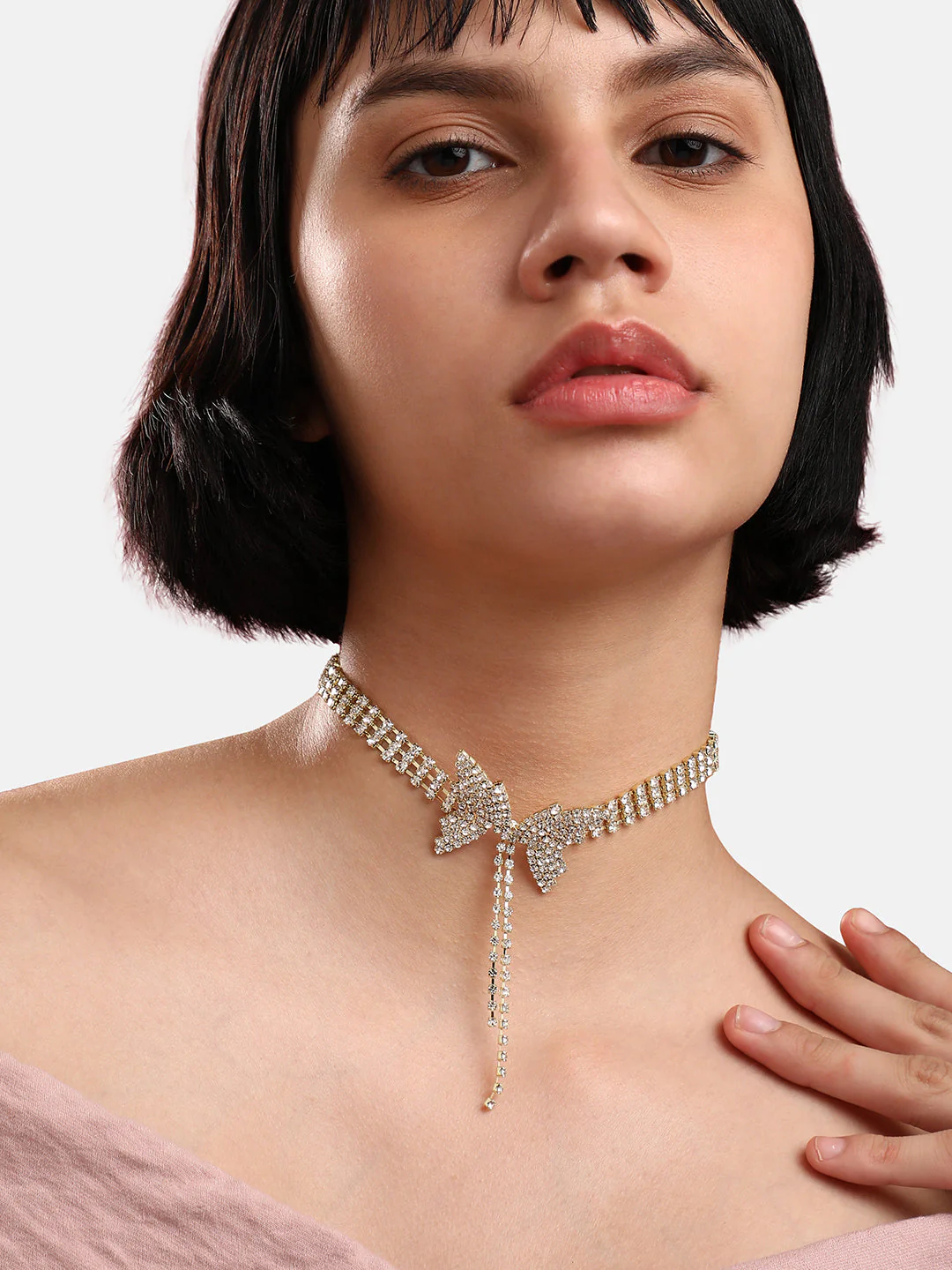 Gold-Plated Stone-Studded Necklace - Image 3
