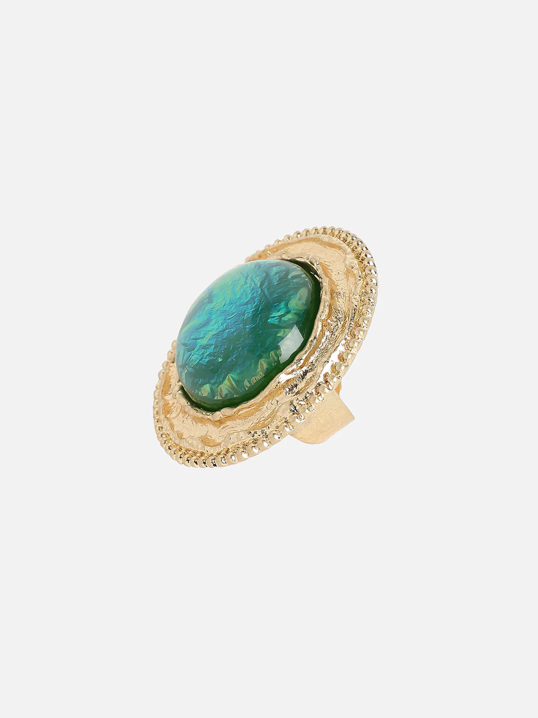 Gold-Plated Stone-Studded Reverie Opulence Statement Finger Ring - Image 5