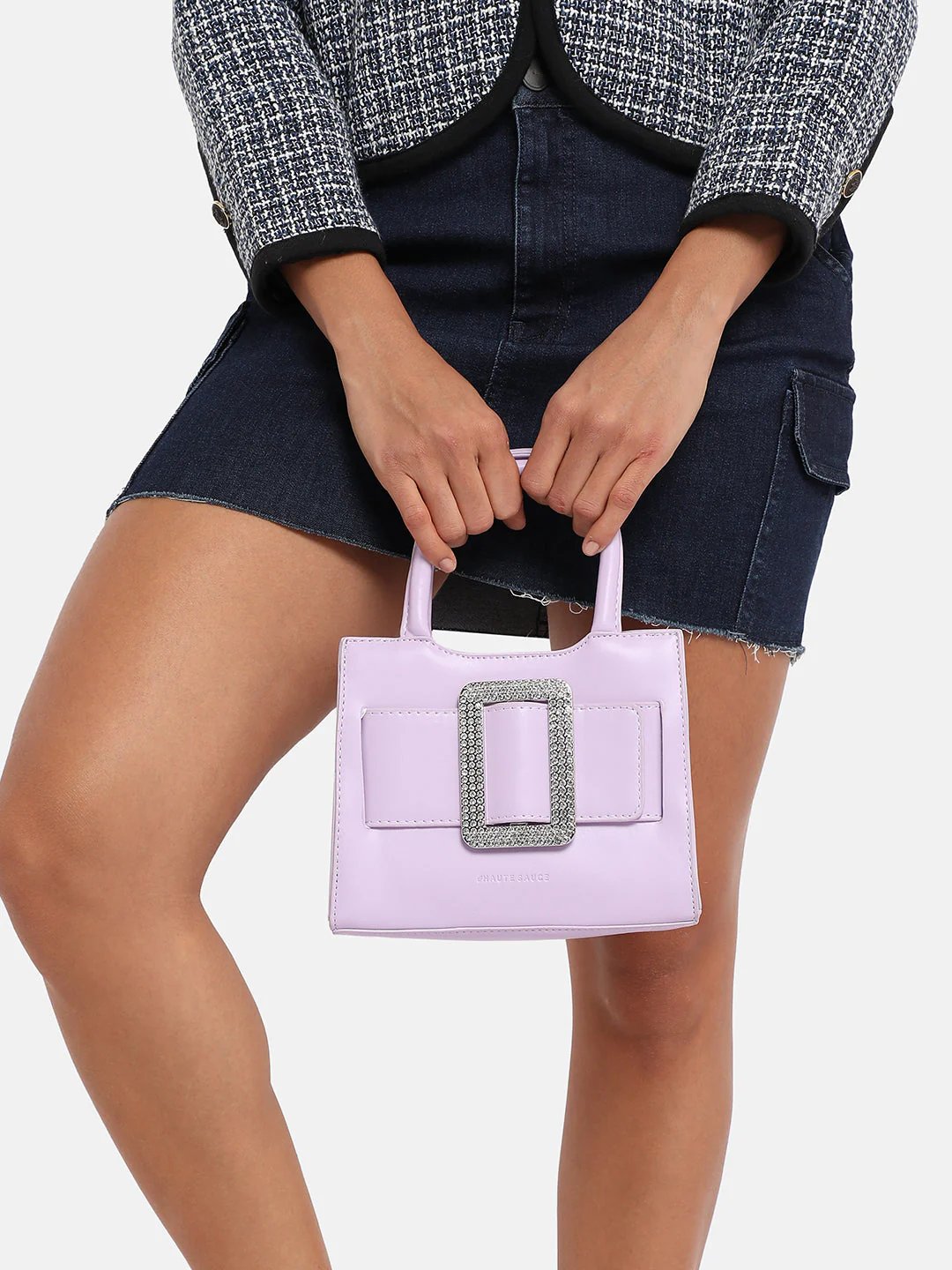 Buckle Mini Handbag - Lilac - Image 3
