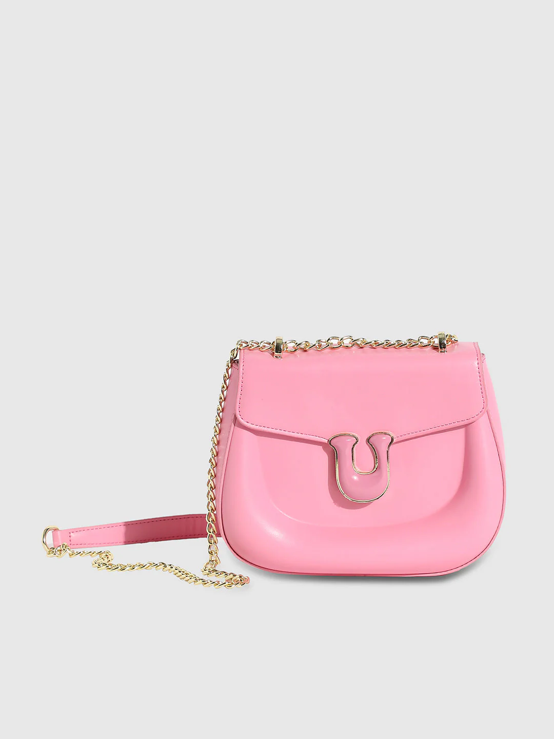 Horseshoe Buckle Sling Bag - Pink - Image 4