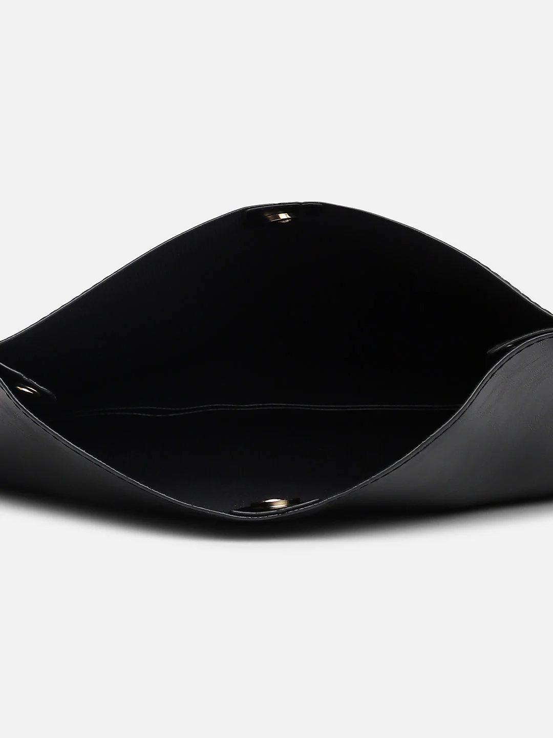 Black Solid Vegan Leather Handbag - Image 6