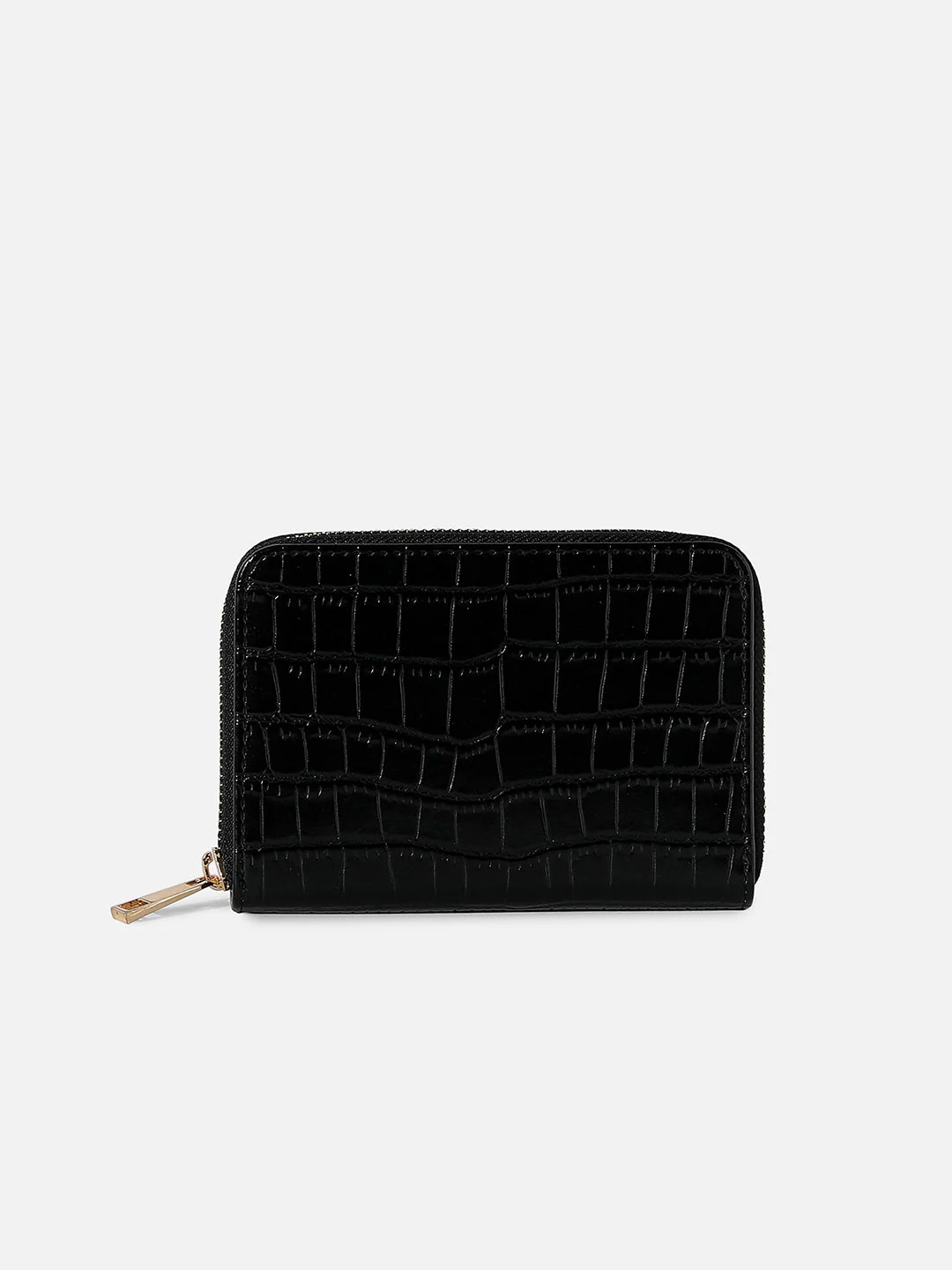 Black Textured Vegan Leather Wallet - Image 3